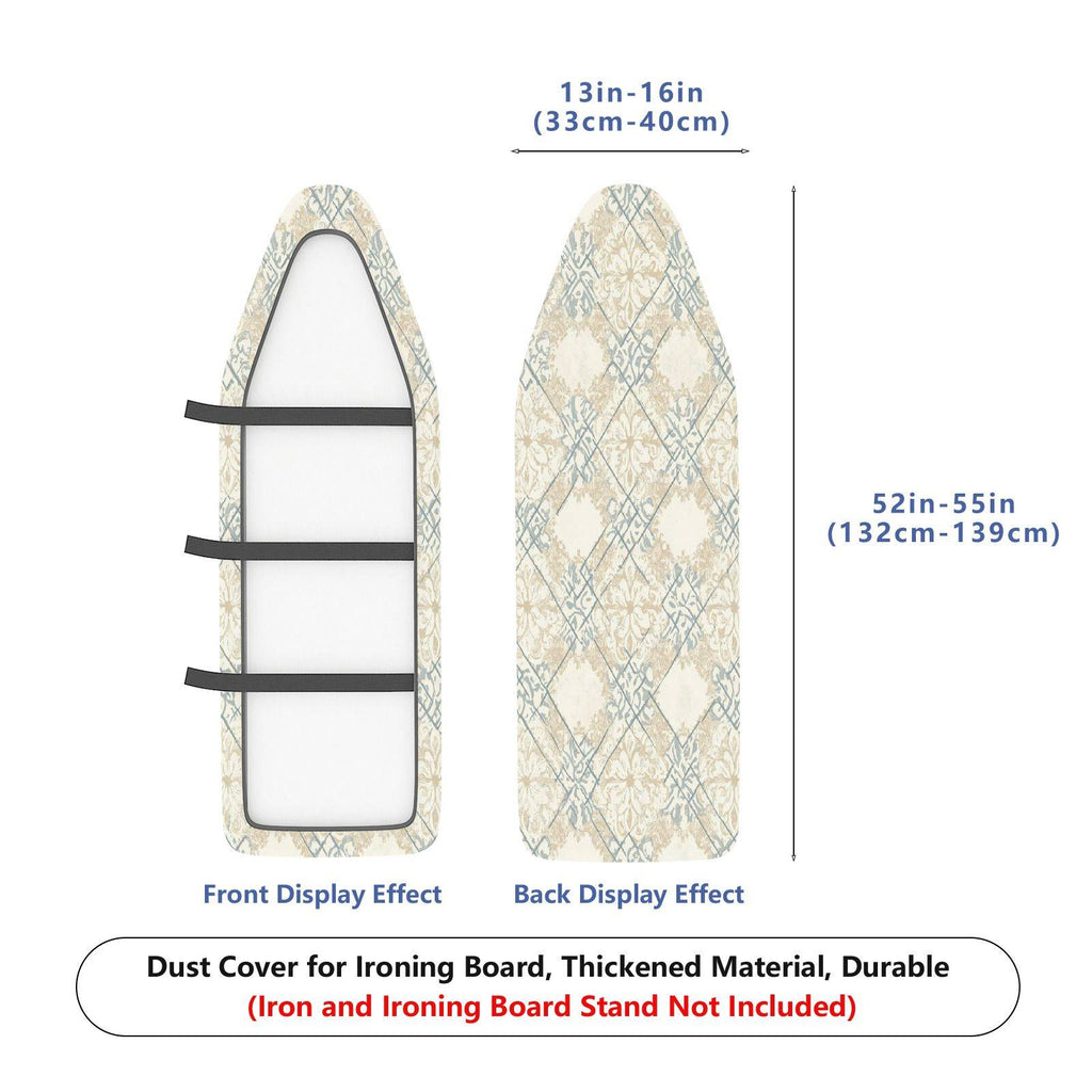 1-Piece Floral Elegant Beige  Ironing Board Cover, Universal Size, Without Board