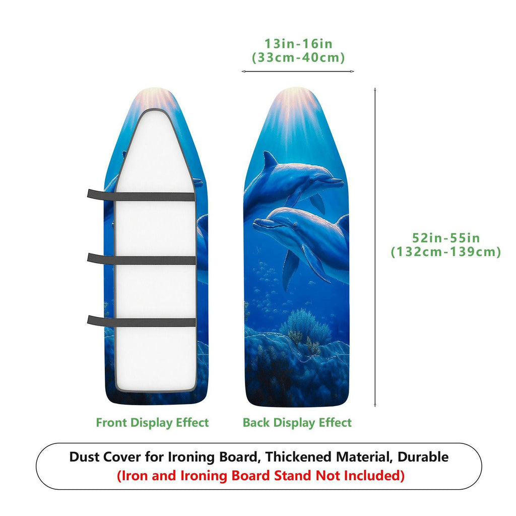1-Piece Dolphin Ocean Blue  Ironing Board Cover, Universal Size, Without Board