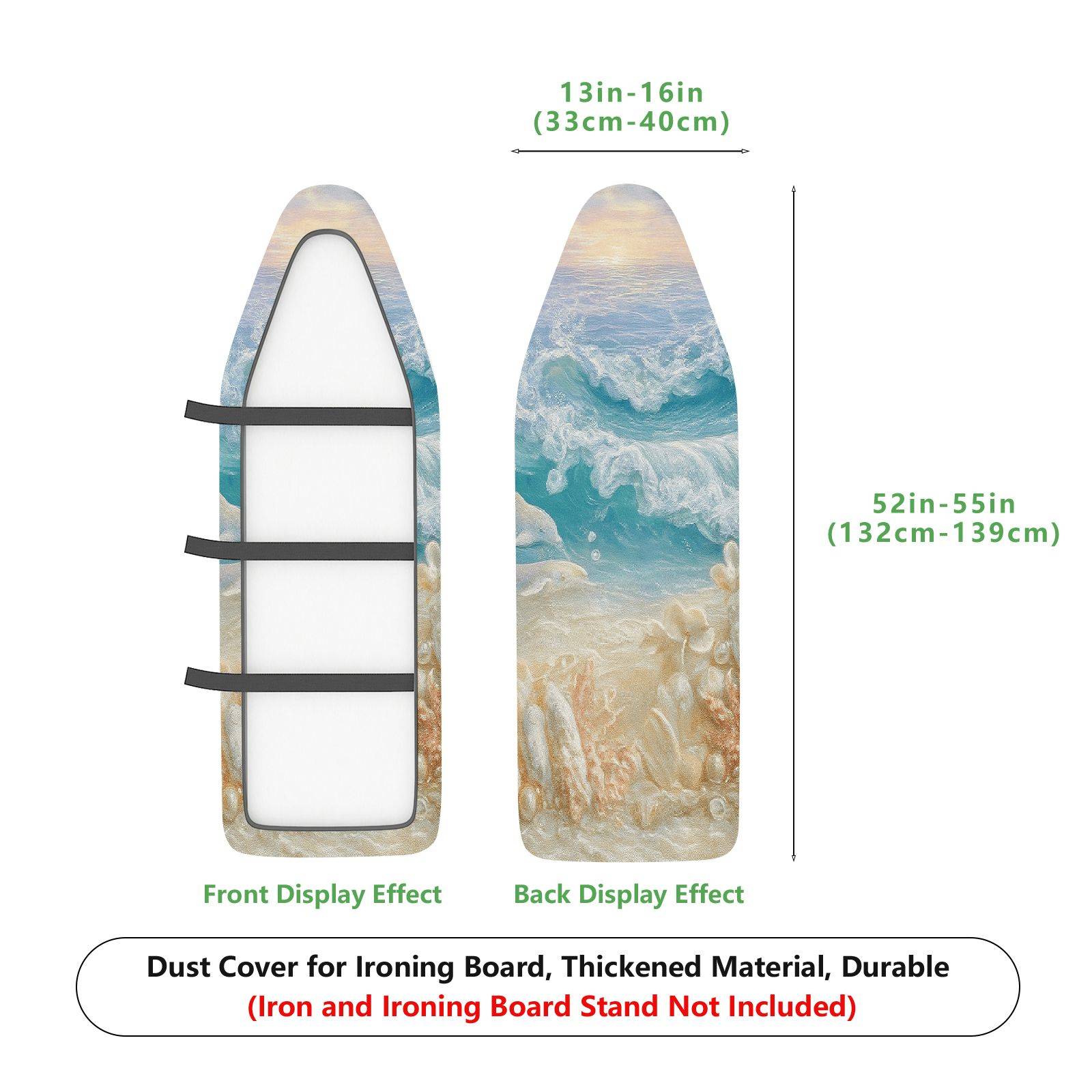 1-Piece Ocean Beach Seaside  Ironing Board Cover, Universal Size, Without Board
