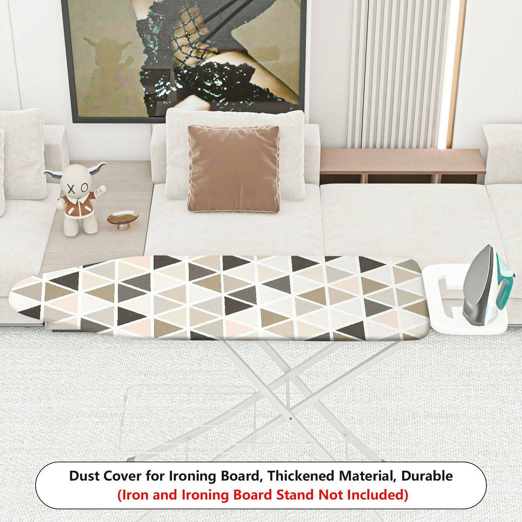 1-Piece Geometric Pattern Beige Brown Triangle  Ironing Board Cover, Universal Size, Without Board