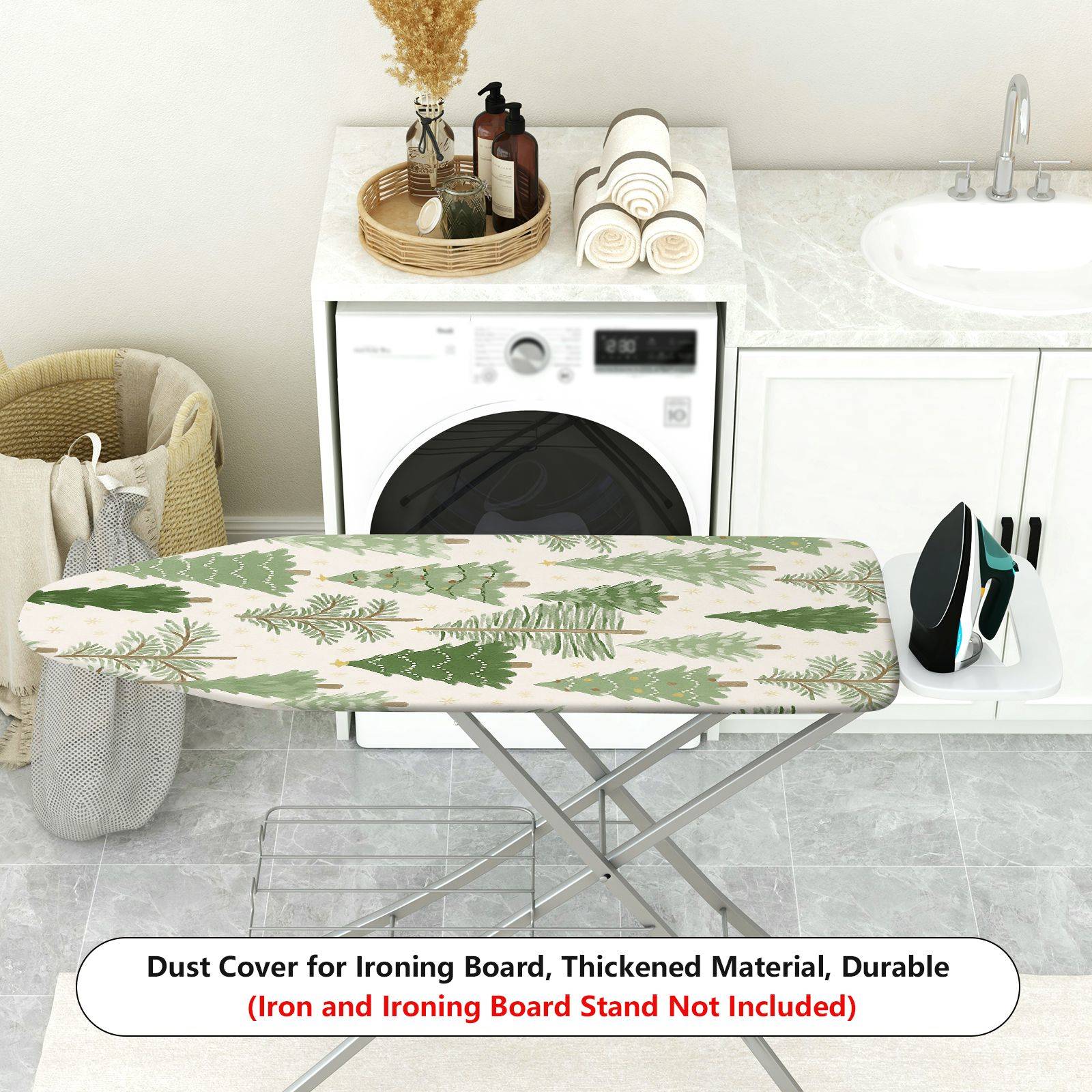 1-Piece Christmas Tree Forest Holiday  Ironing Board Cover, Universal Size, Without Board