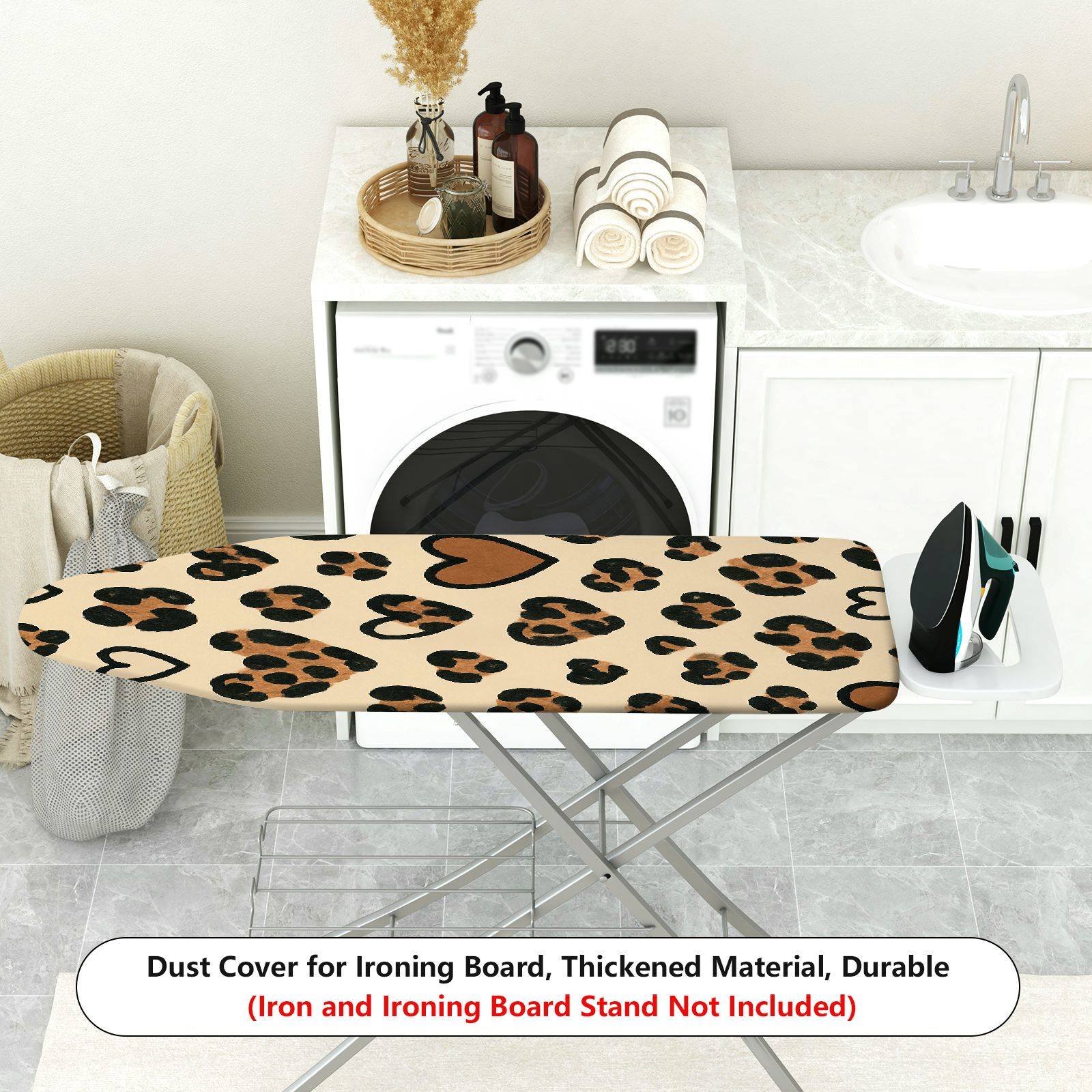 1-Piece Leopard Heart Pattern Animal Print  Ironing Board Cover, Universal Size, Without Board