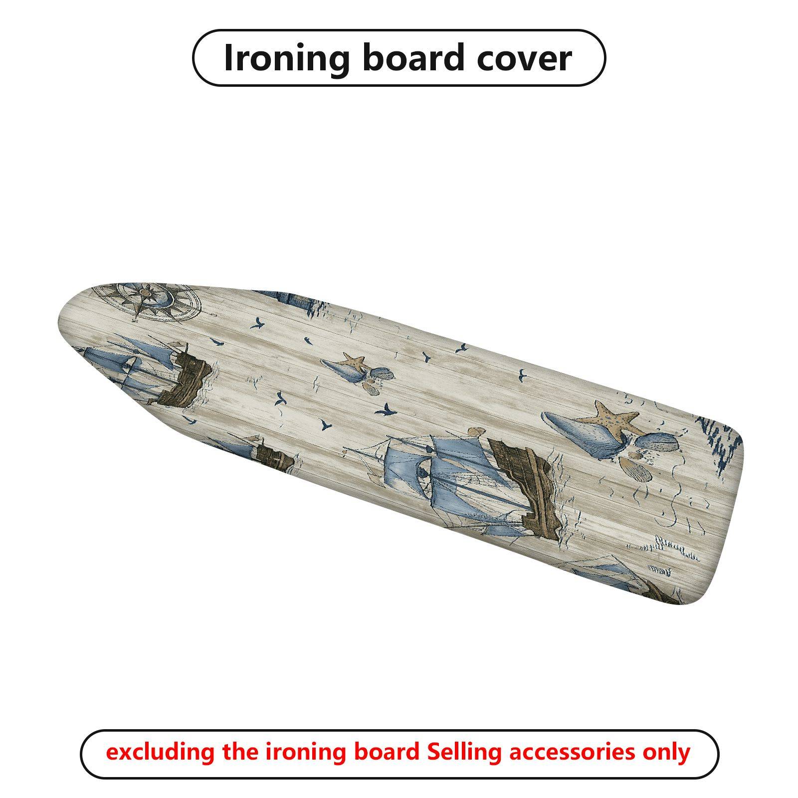 1-Piece Nautical Sailboat Ocean  Ironing Board Cover, Universal Size, Without Board