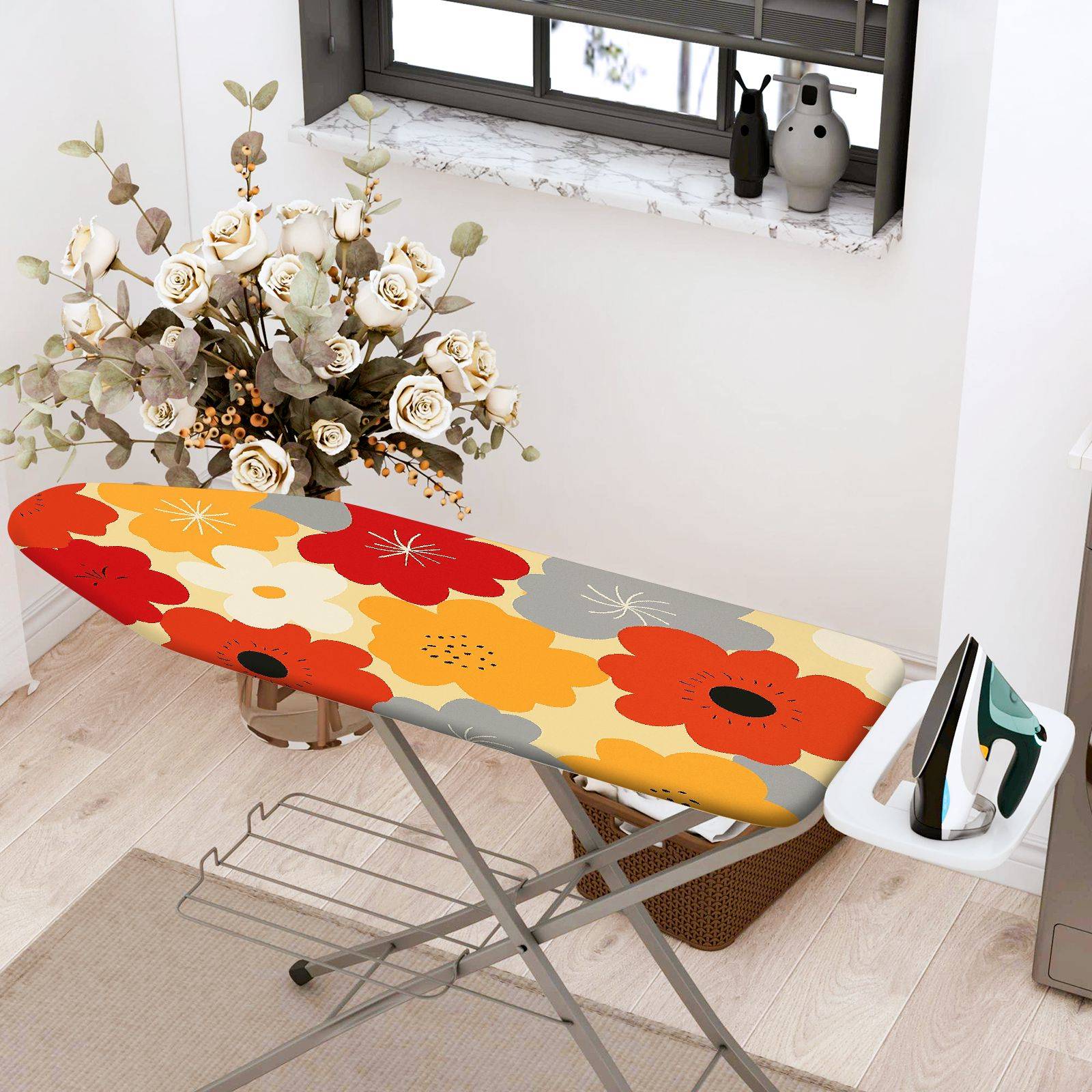 1-Piece Floral Vintage Retro  Ironing Board Cover, Universal Size, Without Board