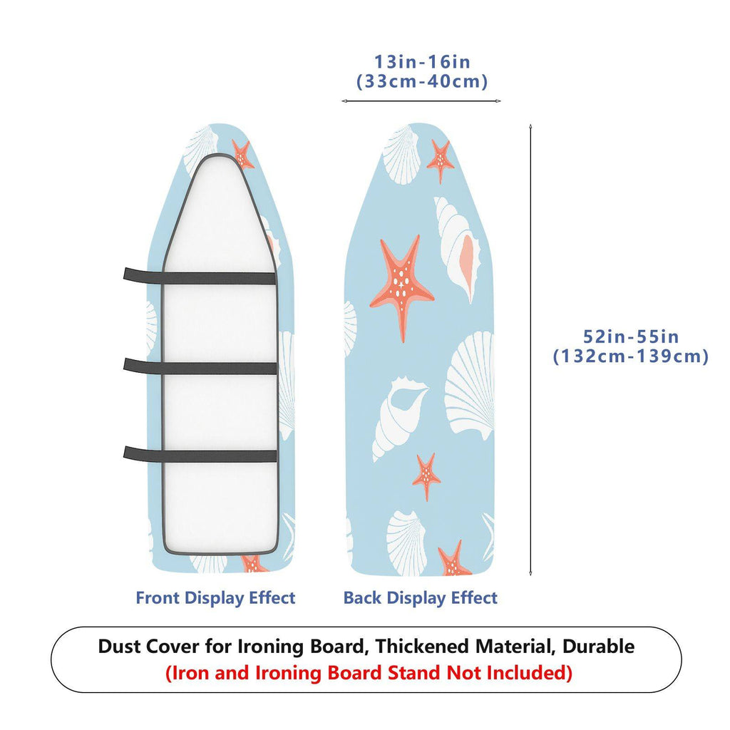 1-Piece Ocean Coastal Seashells  Ironing Board Cover, Universal Size, Without Board