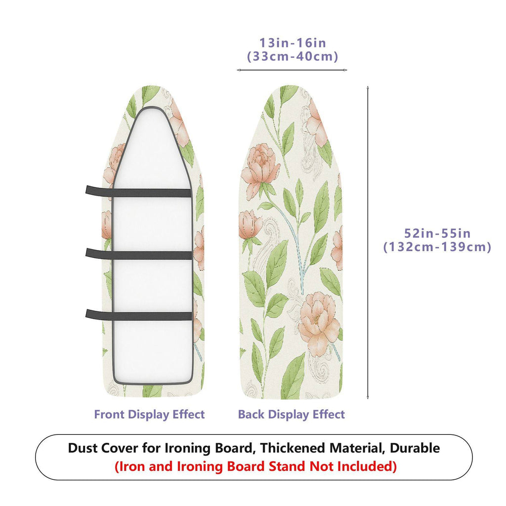 1-Piece Floral Leaf Pattern Beige  Ironing Board Cover, Universal Size, Without Board