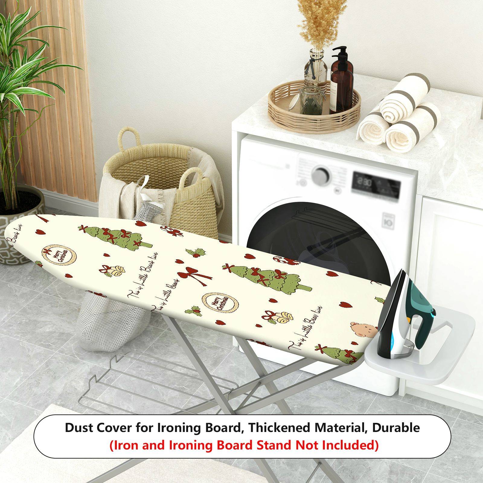 1-Piece Christmas Tree Merry Christmas Bow  Ironing Board Cover, Universal Size, Without Board