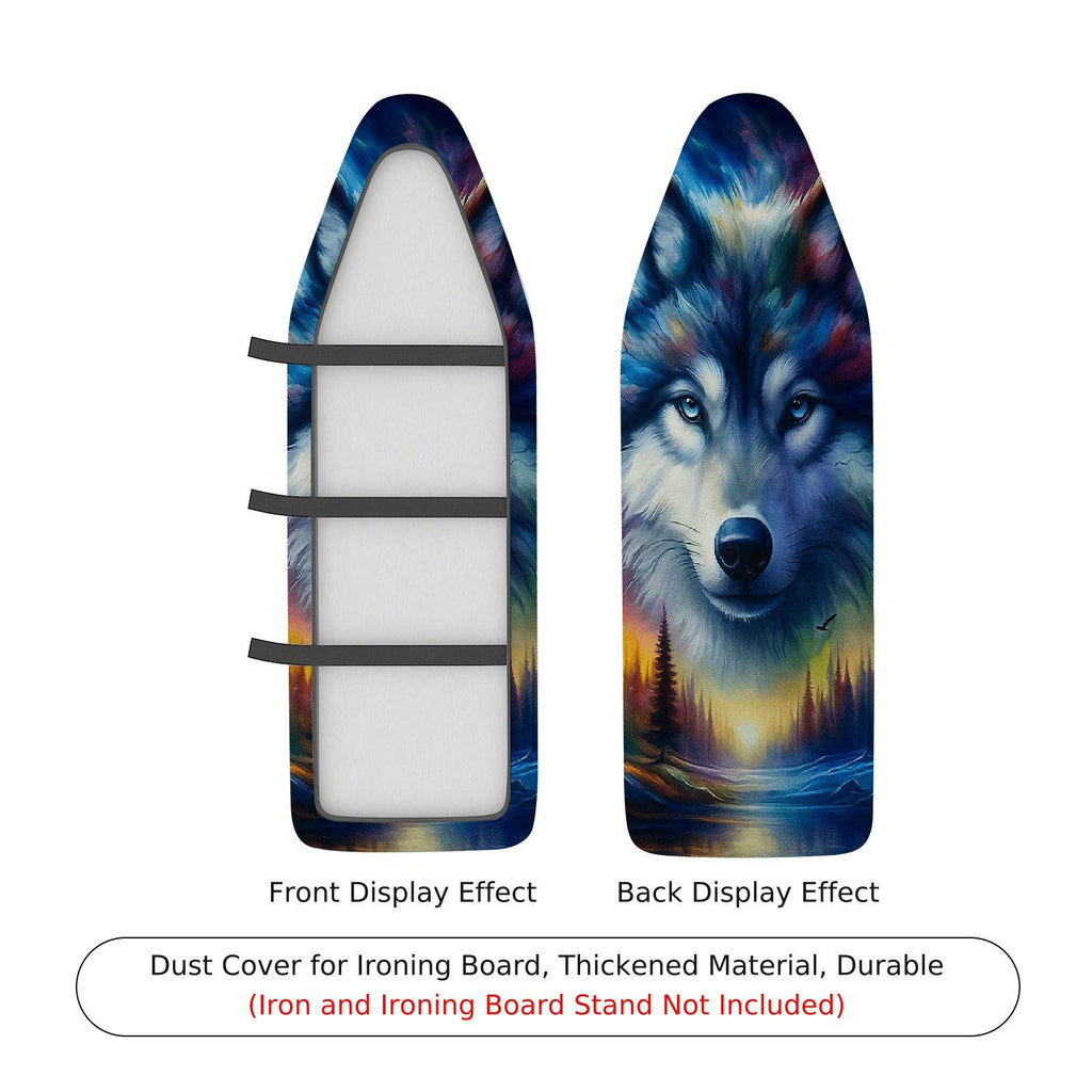 1-Piece Colorful Wolf Art Animal  Ironing Board Cover, Universal Size, Without Board