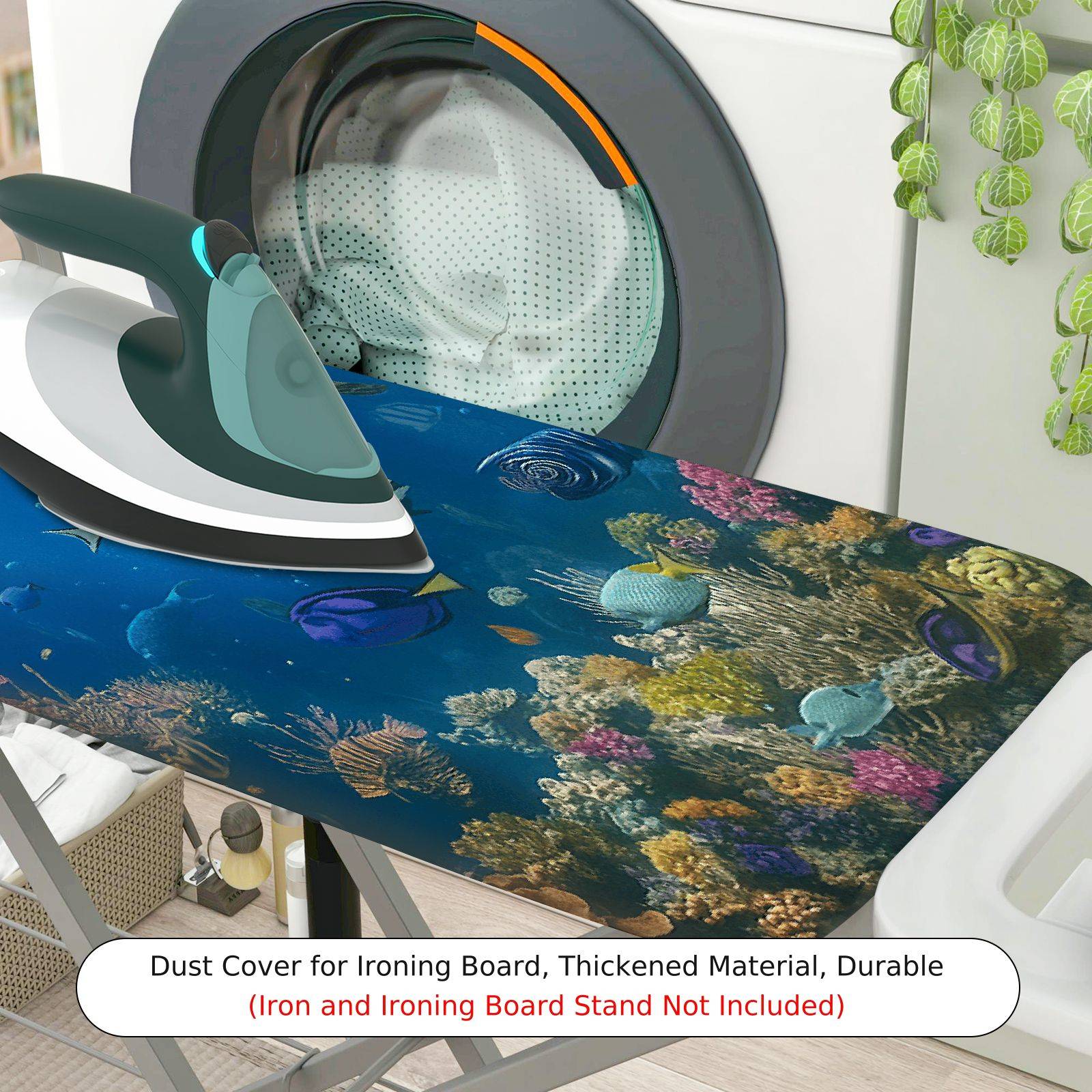 1-Piece Ocean Fish Coral  Ironing Board Cover, Universal Size, Without Board