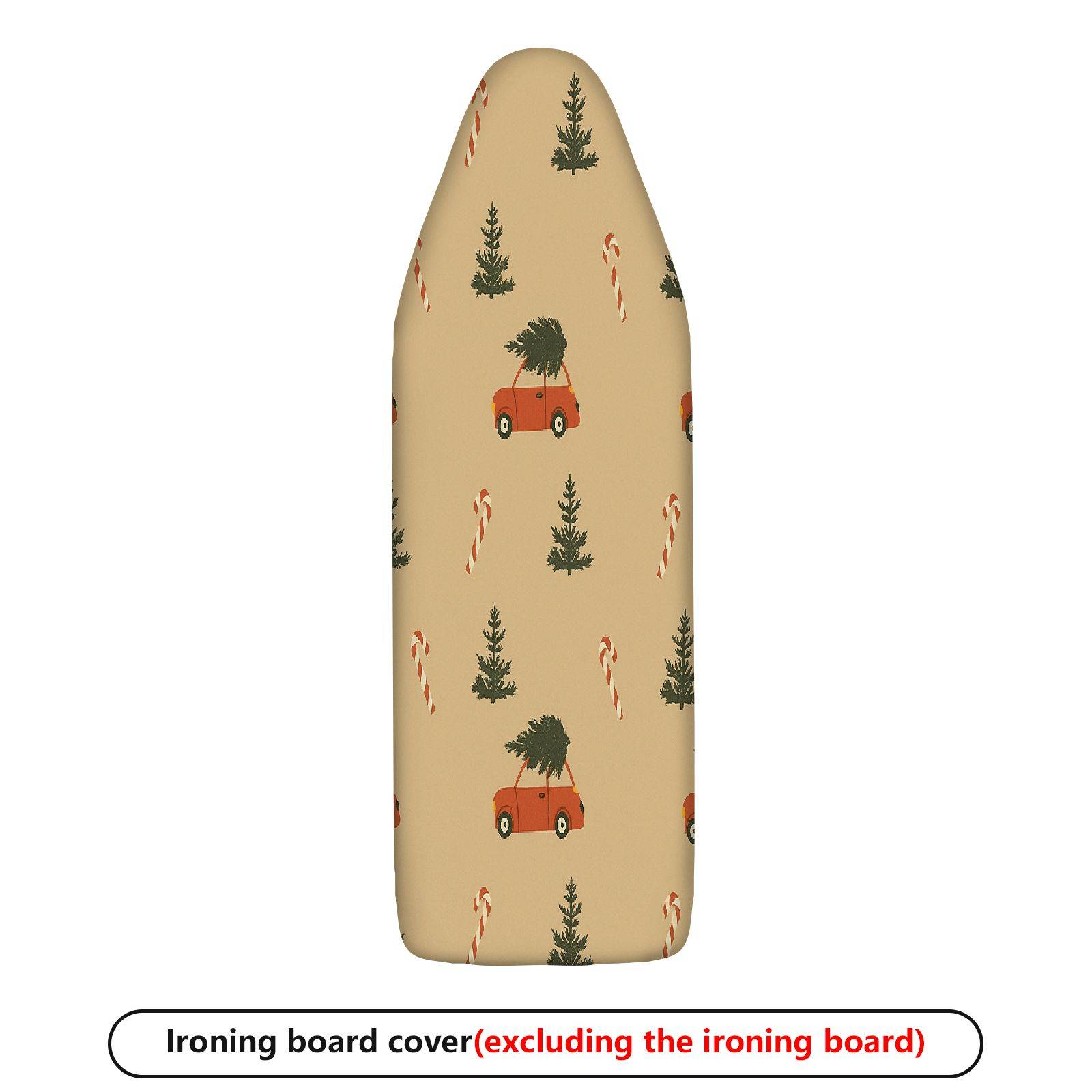 1-Piece Christmas Tree Candy Cane Car  Ironing Board Cover, Universal Size, Without Board