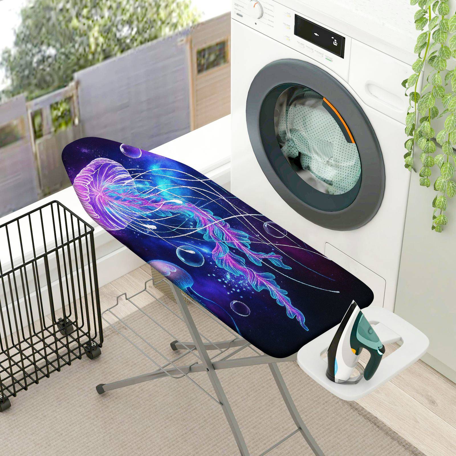1-Piece Jellyfish Space Ocean  Ironing Board Cover, Universal Size, Without Board