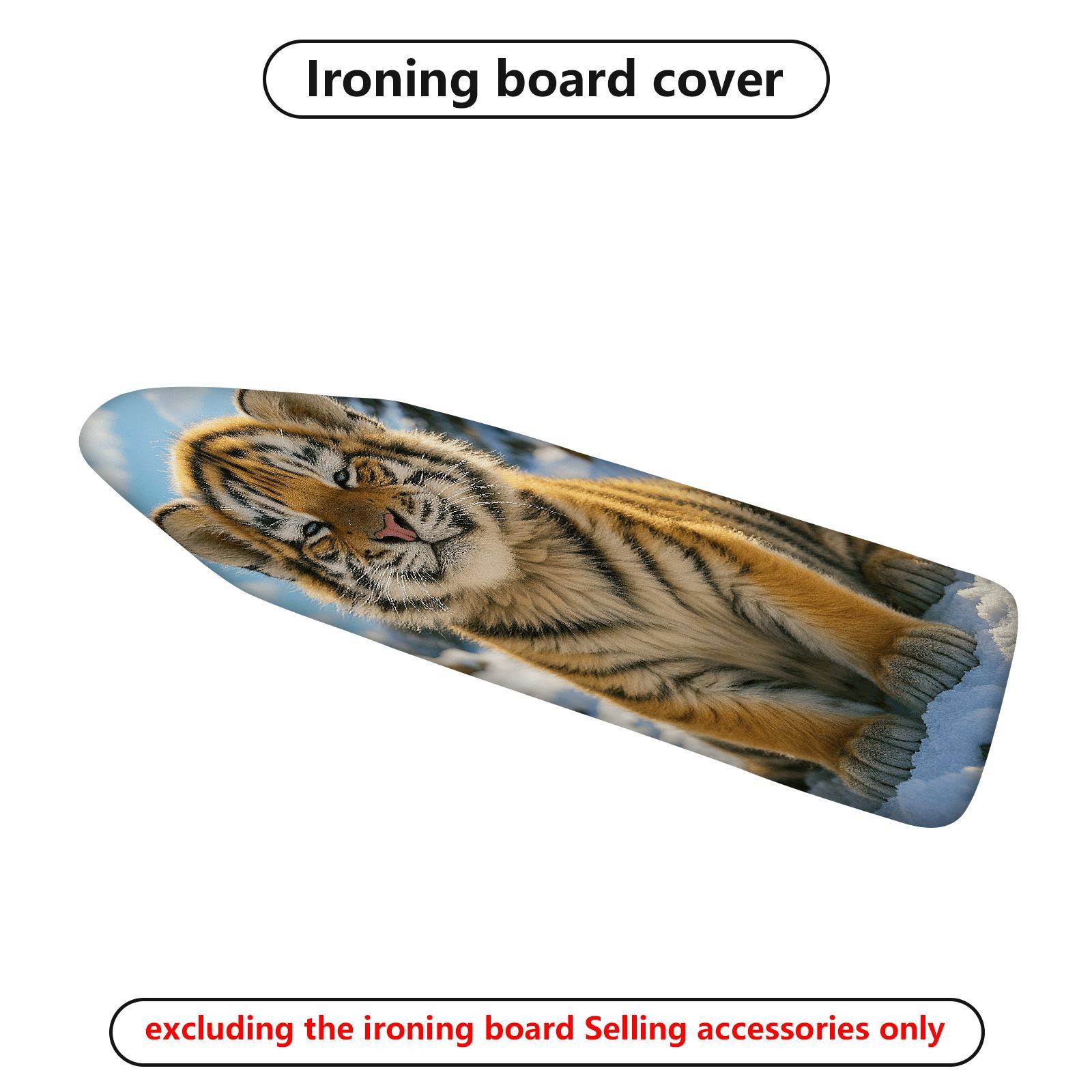 1-Piece Tiger Animal Wildlife  Ironing Board Cover, Universal Size, Without Board