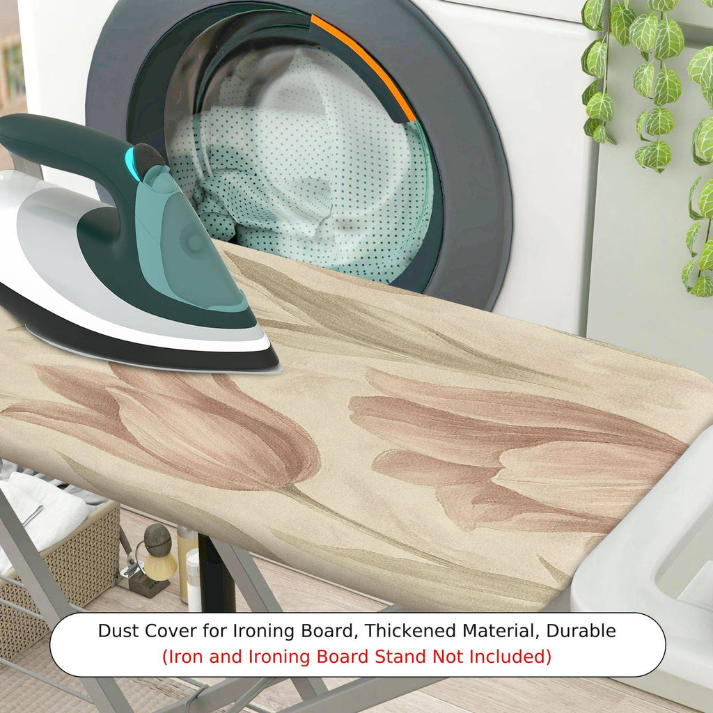 1-Piece Floral Pattern Beige Tulip  Ironing Board Cover, Universal Size, Without Board