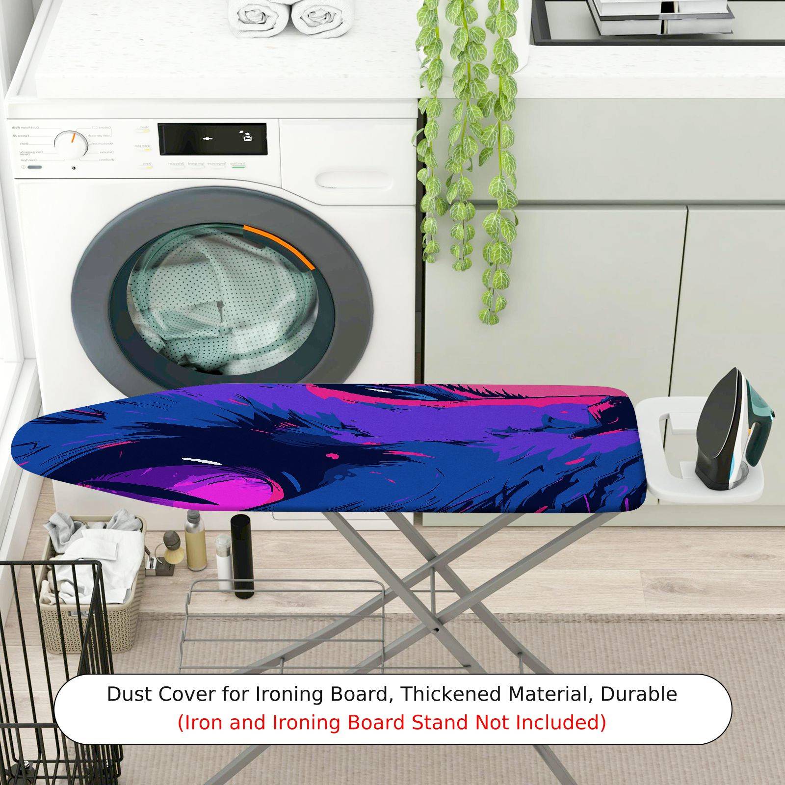 1-Piece Abstract Colorful Wolf  Ironing Board Cover, Universal Size, Without Board