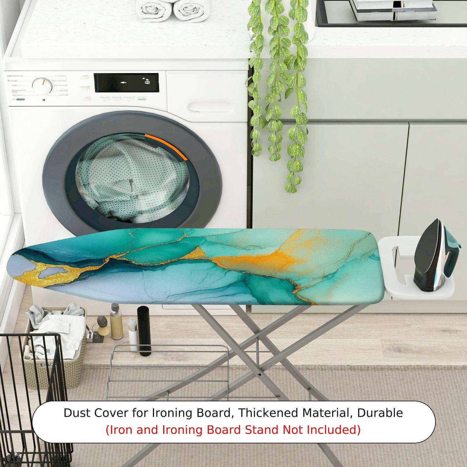 1-Piece Abstract Art Marble Green  Ironing Board Cover, Universal Size, Without Board