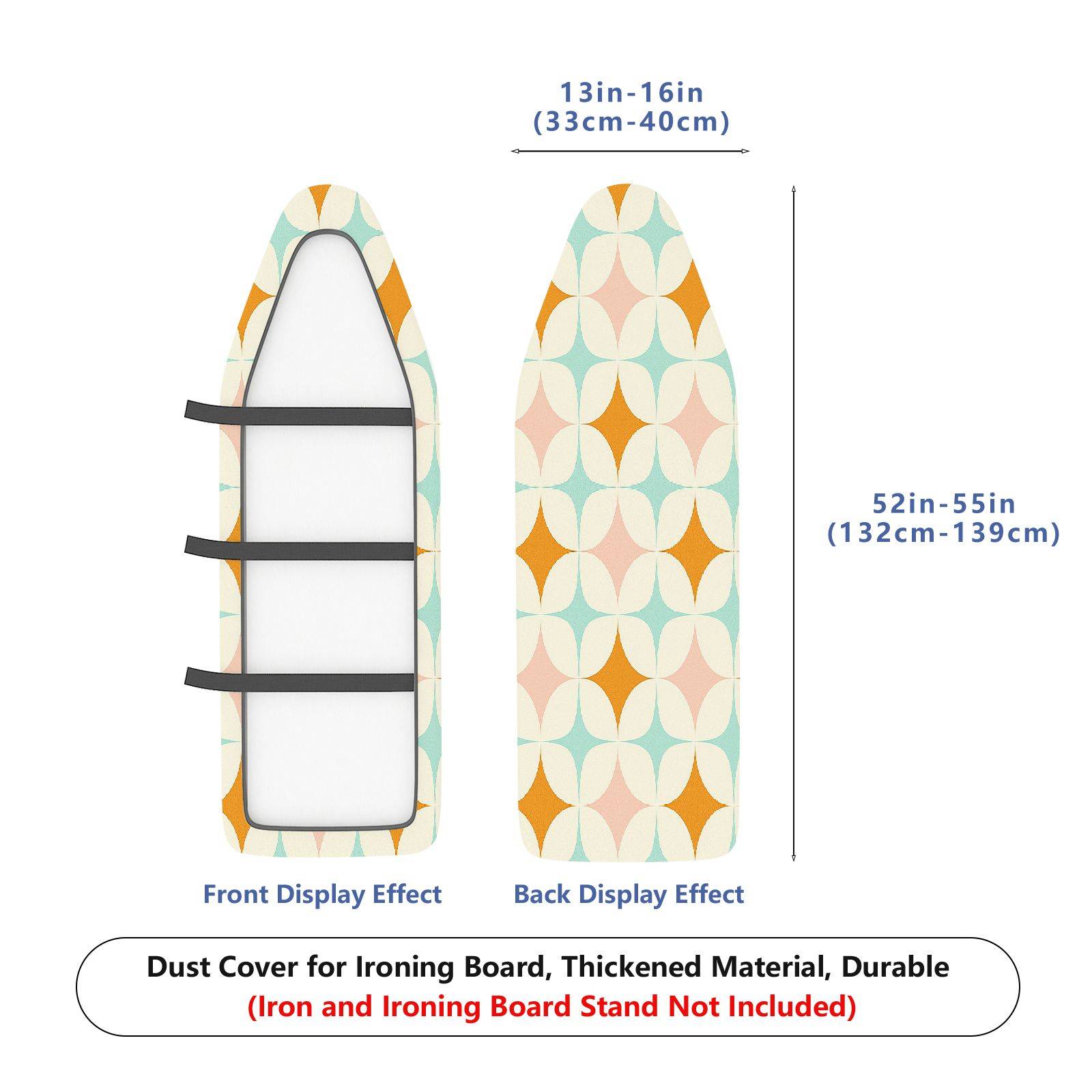 1-Piece Geometric Pattern Retro Style Pastel Colors  Ironing Board Cover, Universal Size, Without Board