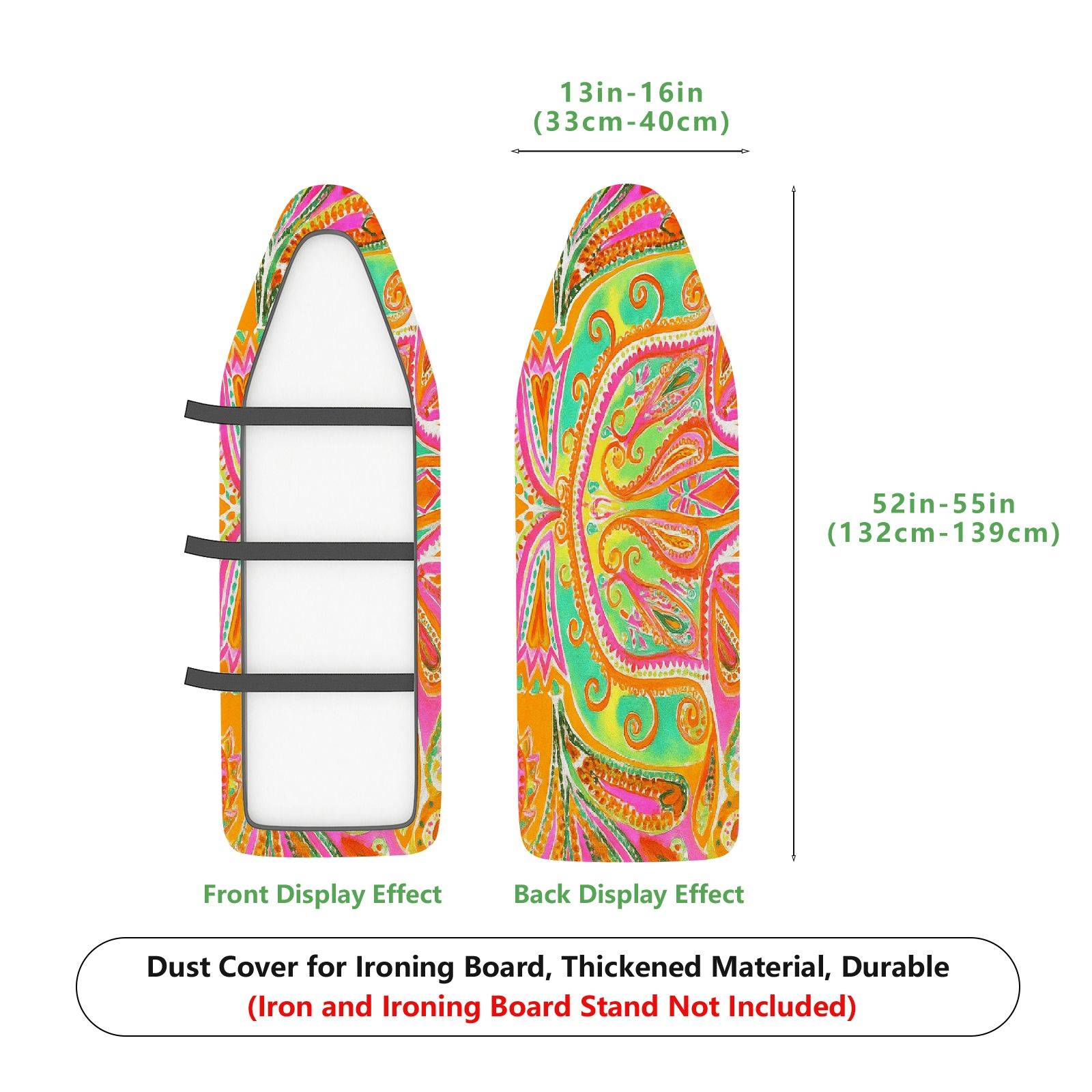 1-Piece Colorful Paisley Abstract Art  Ironing Board Cover, Universal Size, Without Board