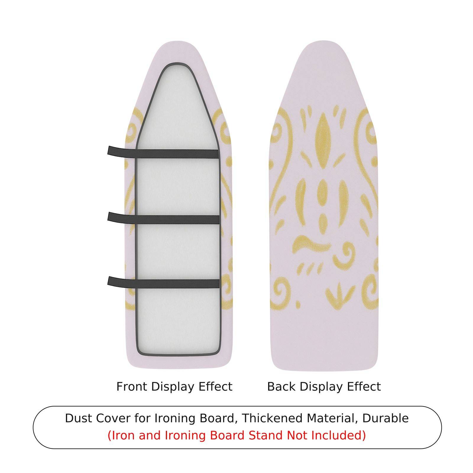 1-Piece Abstract Swirl Golden  Ironing Board Cover, Universal Size, Without Board