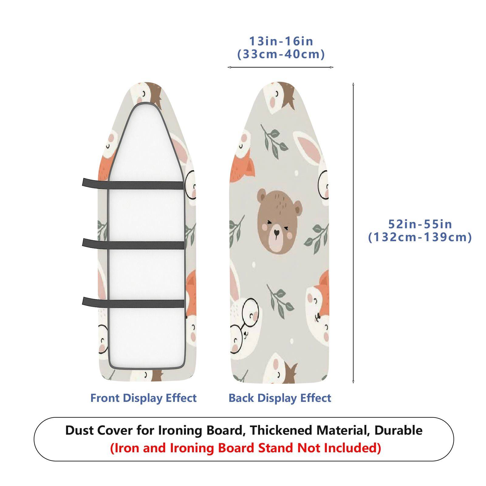 1-Piece Animal  Fox Bear Rabbit  Ironing Board Cover, Universal Size, Without Board