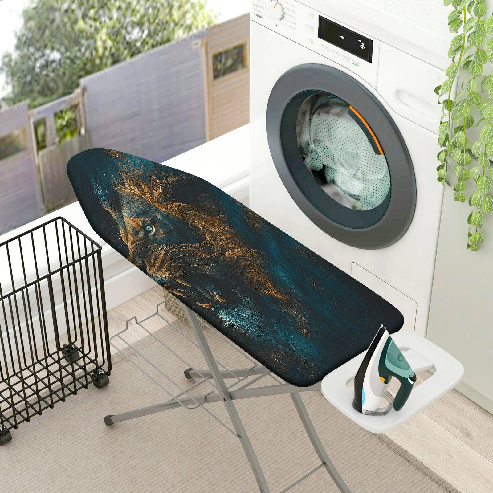 1-Piece Lion Art Animal Dark  Ironing Board Cover, Universal Size, Without Board