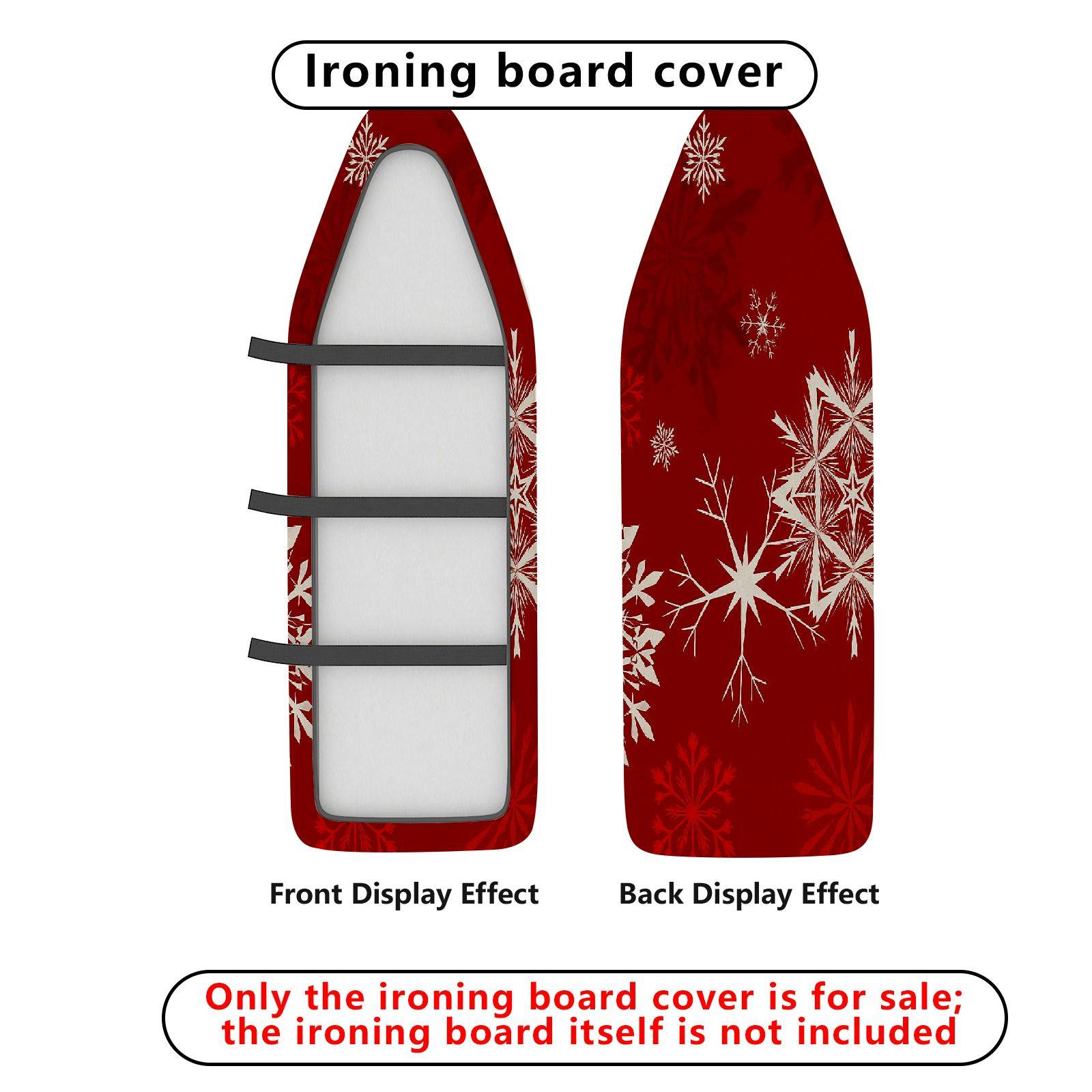 1-Piece Christmas Snowflake Red  Ironing Board Cover, Universal Size, Without Board