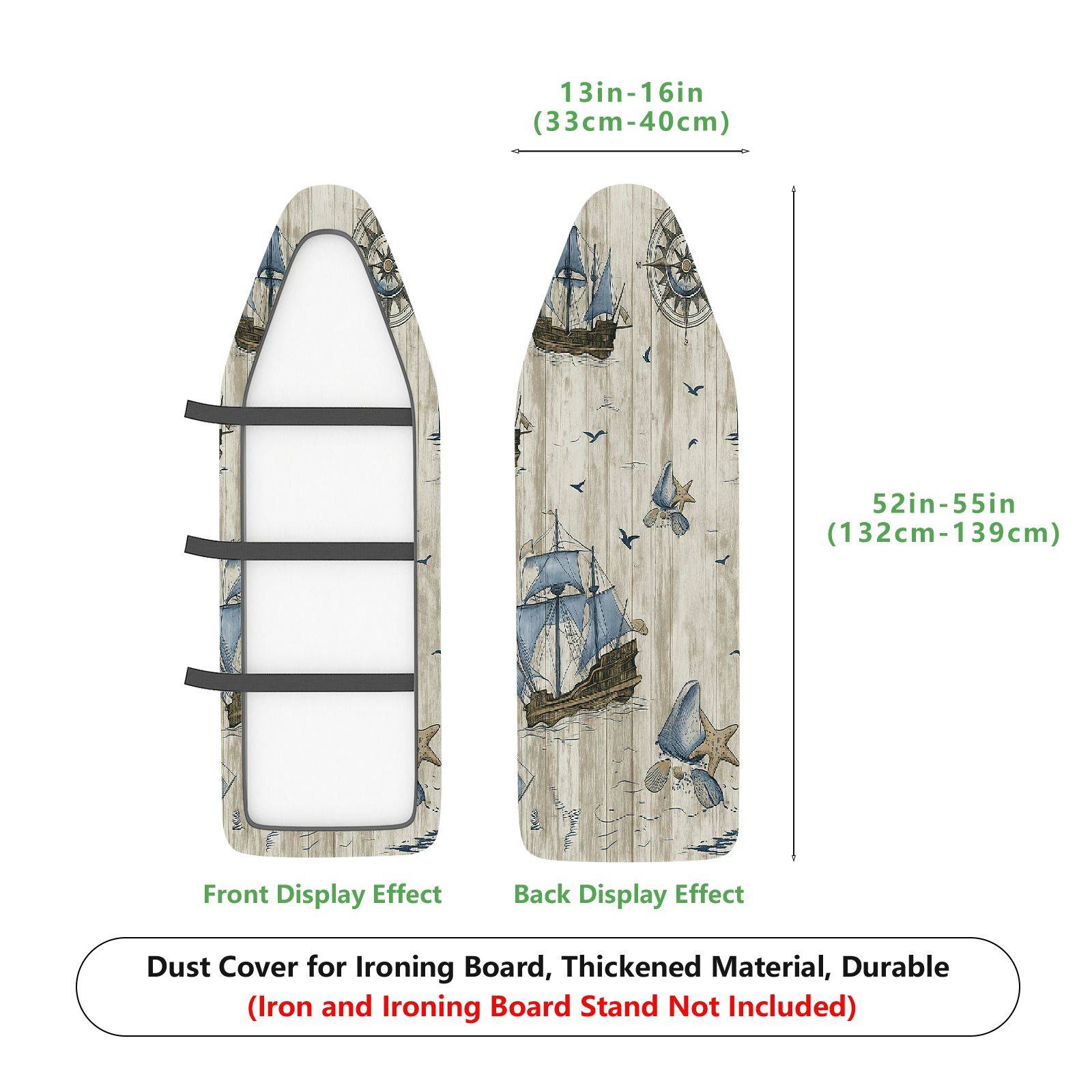 1-Piece Nautical Sailboat Ocean  Ironing Board Cover, Universal Size, Without Board