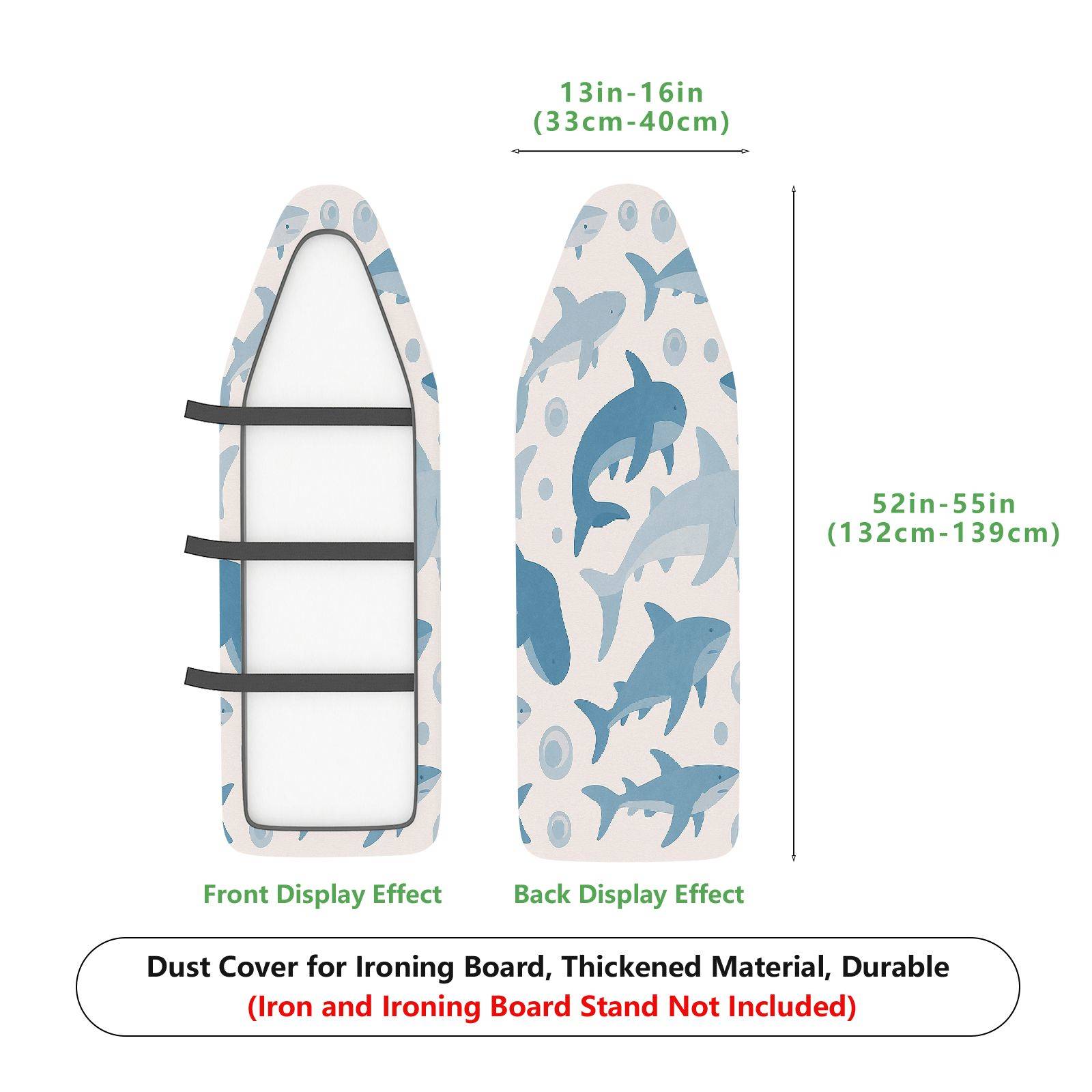 1-Piece Ocean Aquatic Dolphin  Ironing Board Cover, Universal Size, Without Board