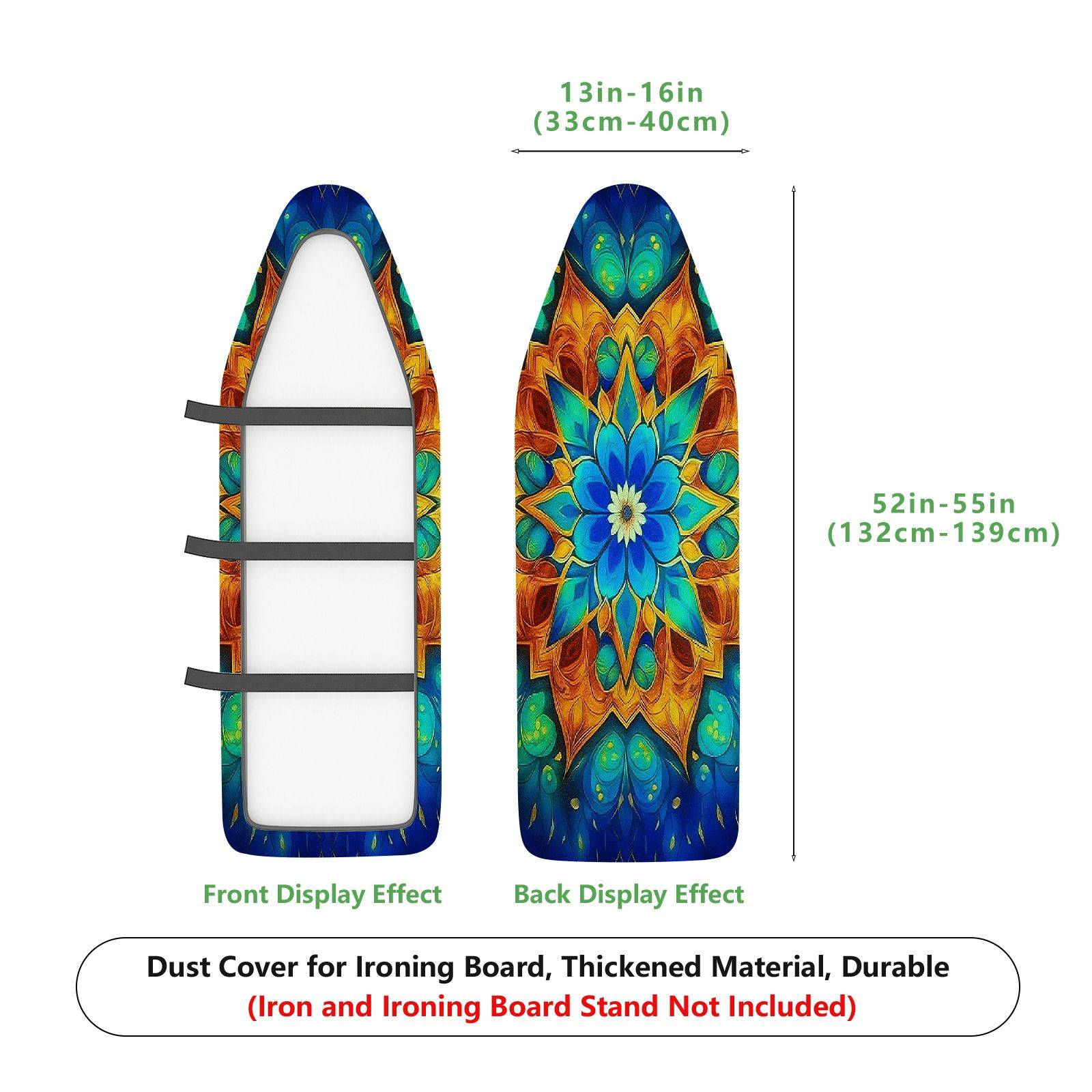 1-Piece Mandala Abstract Colorful  Ironing Board Cover, Universal Size, Without Board