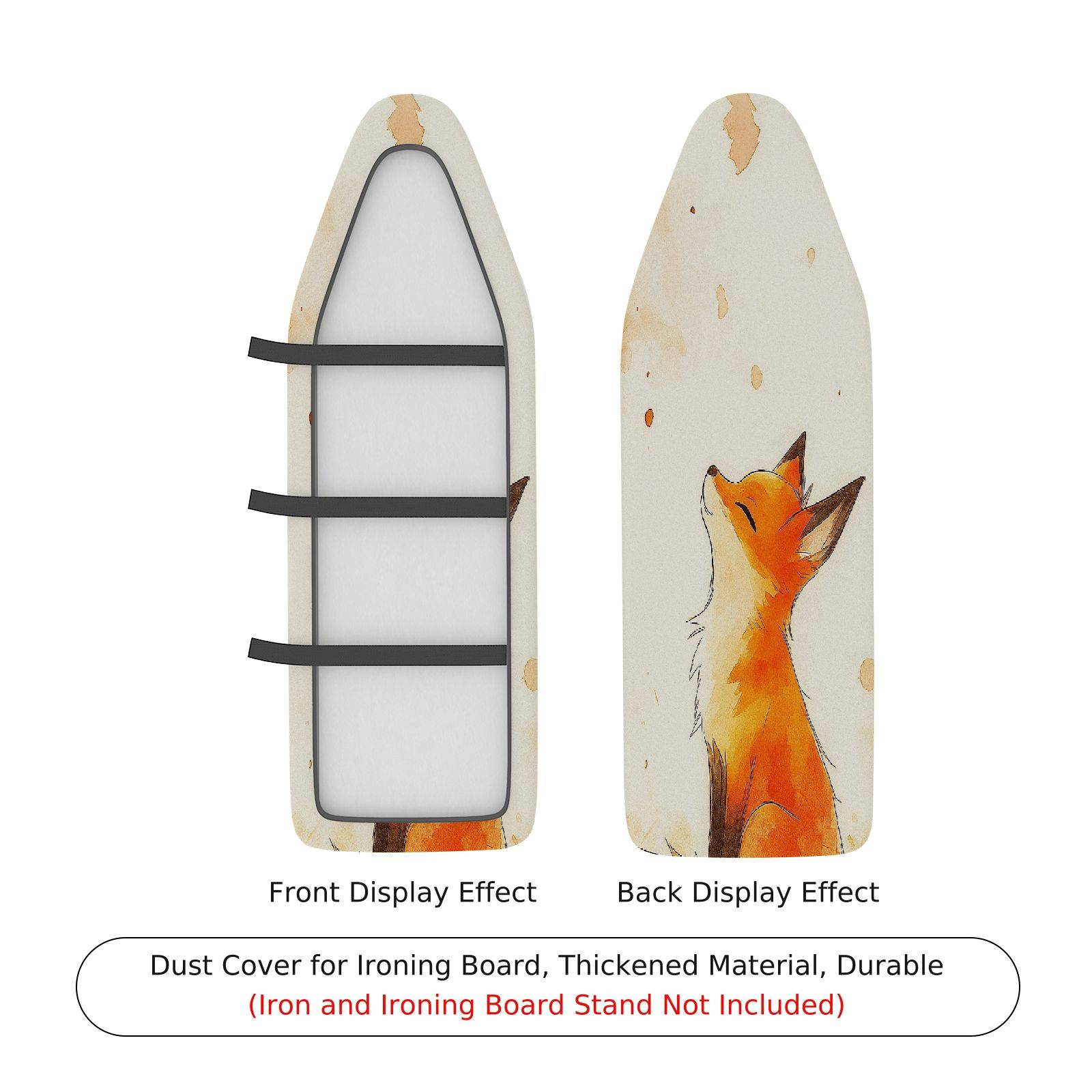 1-Piece Fox Animal Illustration Art  Ironing Board Cover, Universal Size, Without Board