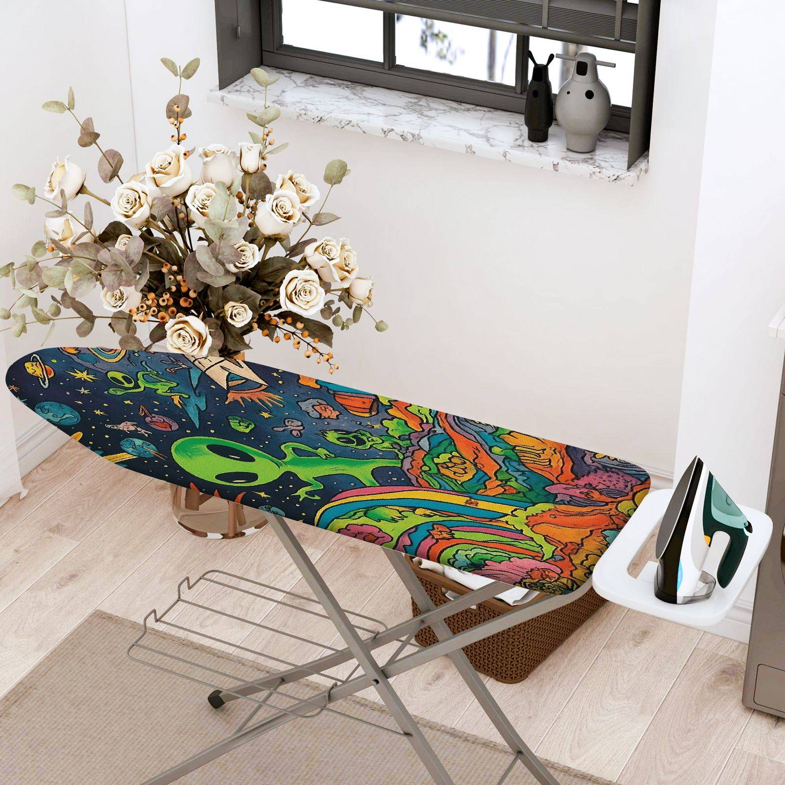 1-Piece Alien Galaxy Space  Ironing Board Cover, Universal Size, Without Board