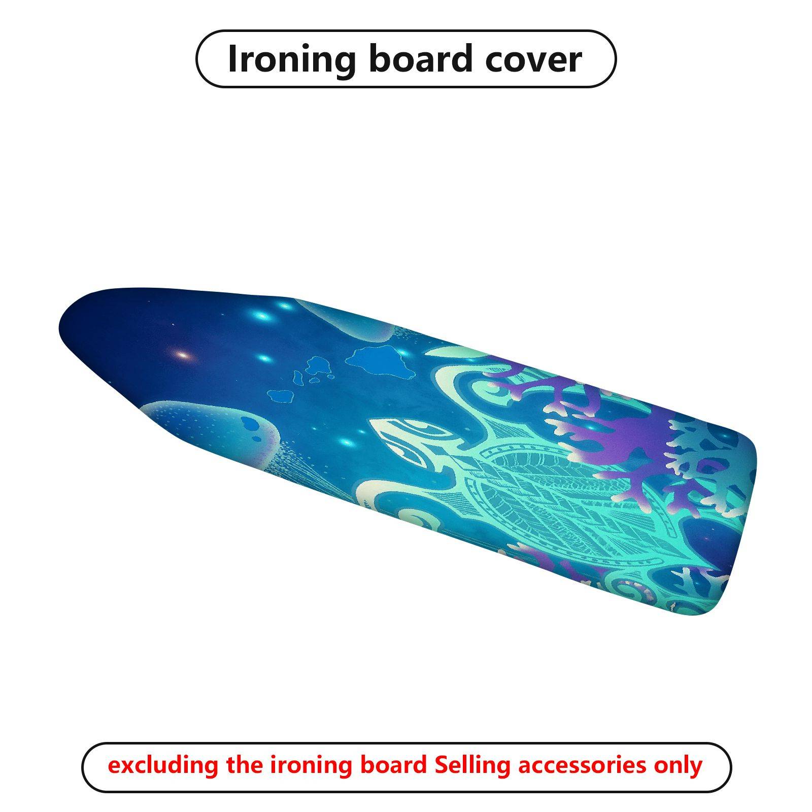 1-Piece Glow in the Dark Ocean Turtle  Ironing Board Cover, Universal Size, Without Board