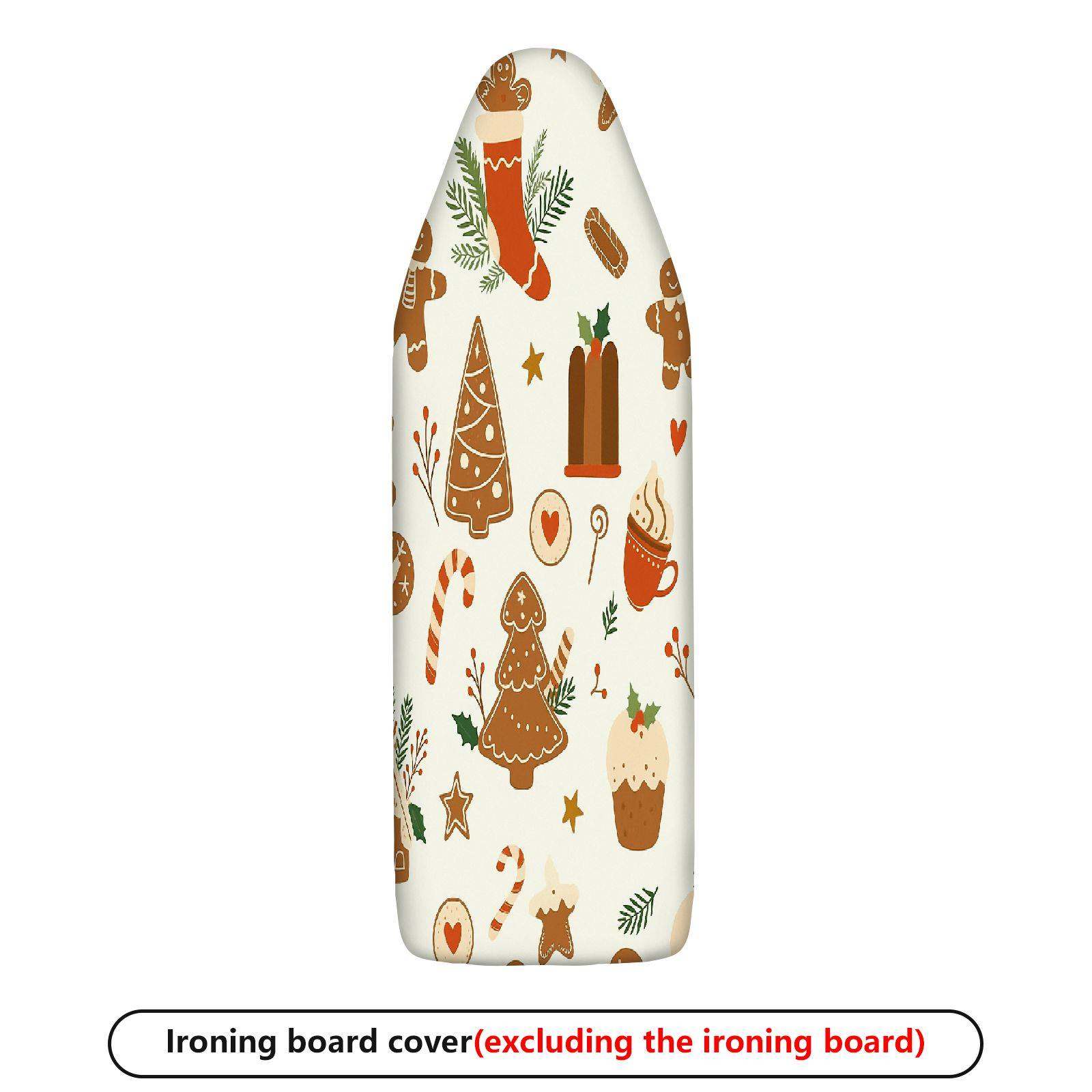 1-Piece Christmas Gingerbread Candy Cane  Ironing Board Cover, Universal Size, Without Board