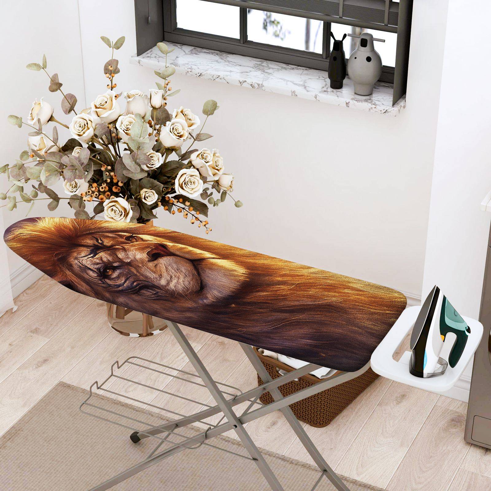 1-Piece Lion Animal King  Ironing Board Cover, Universal Size, Without Board