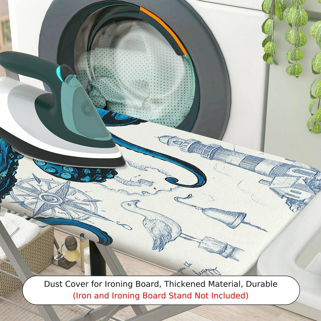 1-Piece Ocean Nautical Octopus  Ironing Board Cover, Universal Size, Without Board