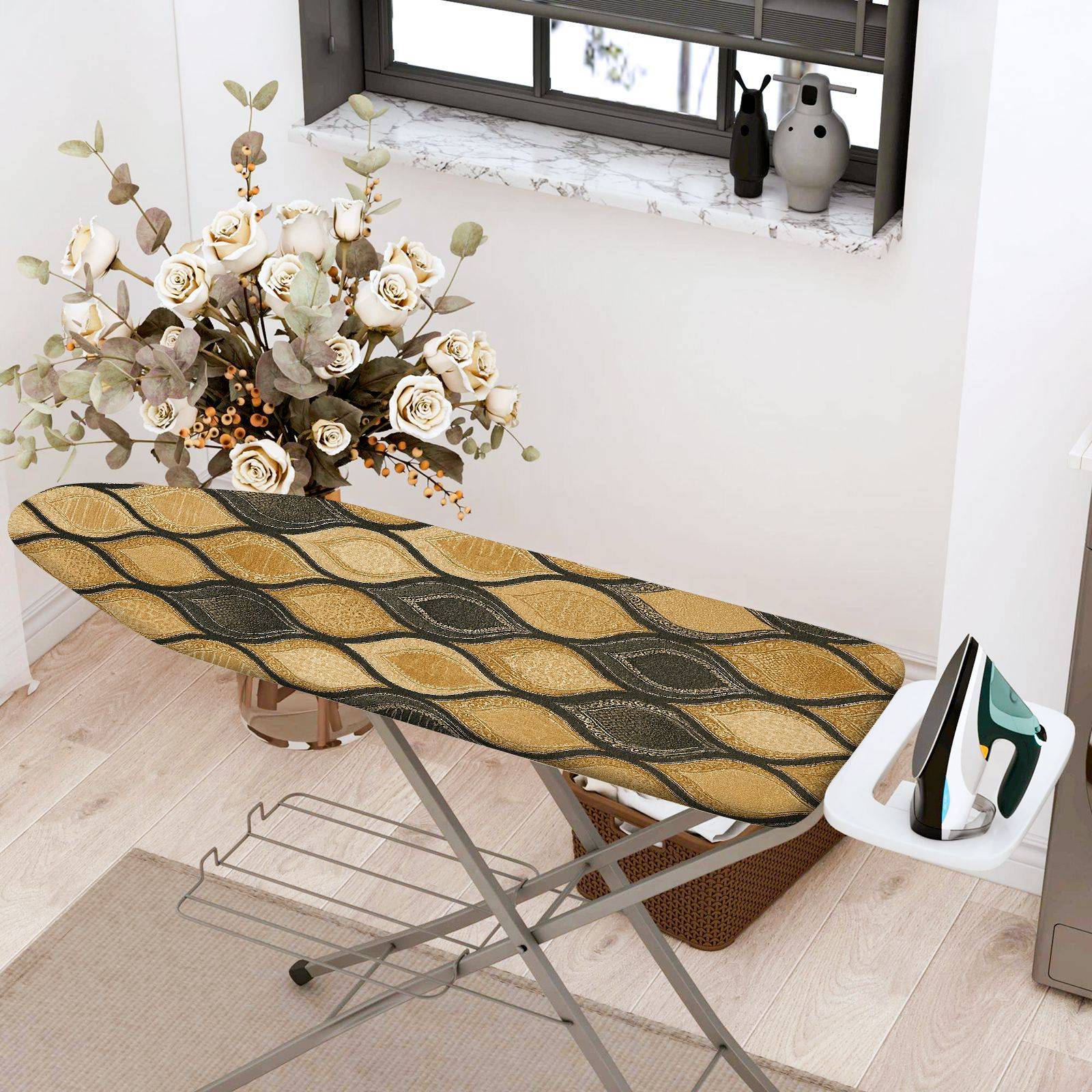 1-Piece Geometric Retro Modern  Ironing Board Cover, Universal Size, Without Board