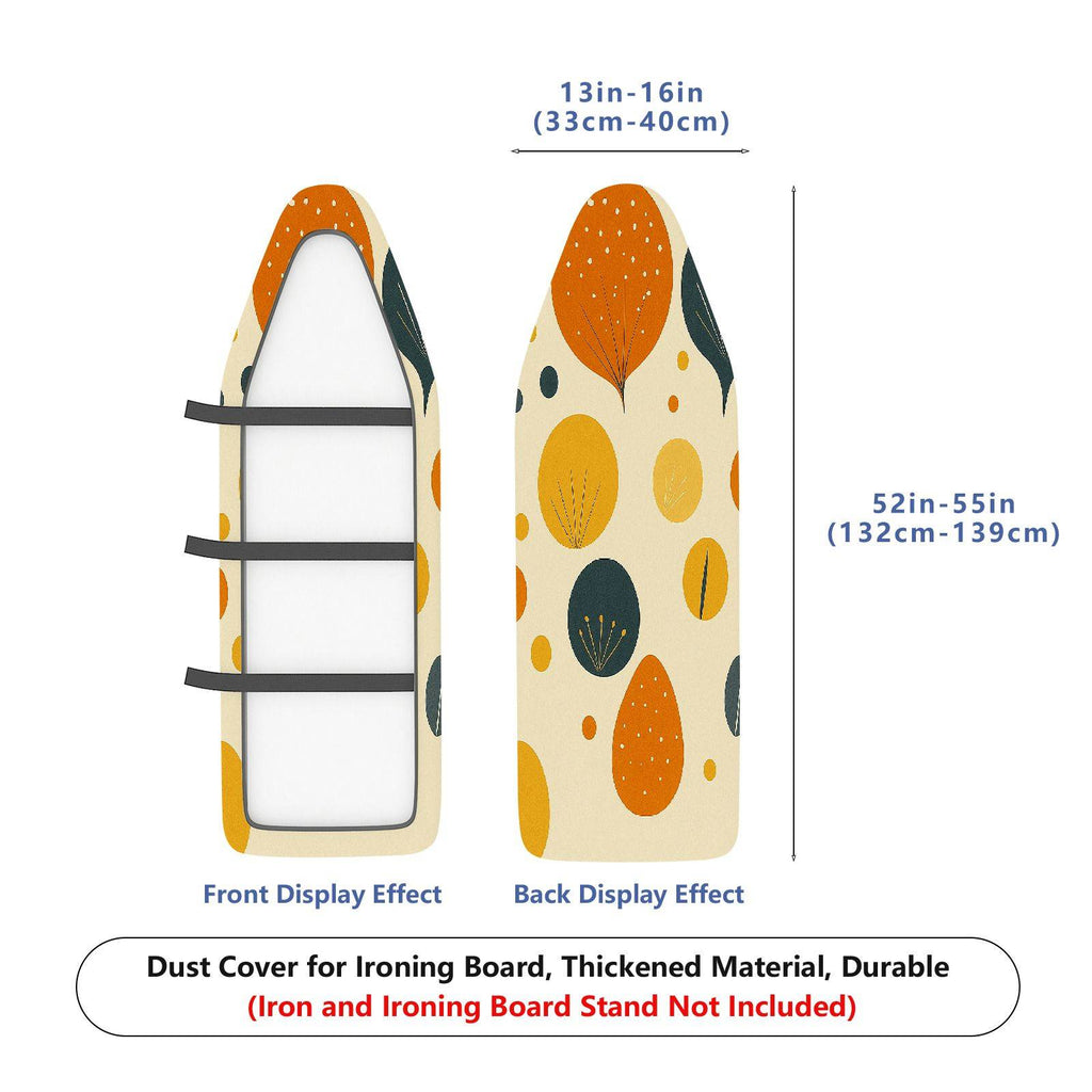 1-Piece Abstract Retro Circle Leaf  Ironing Board Cover, Universal Size, Without Board