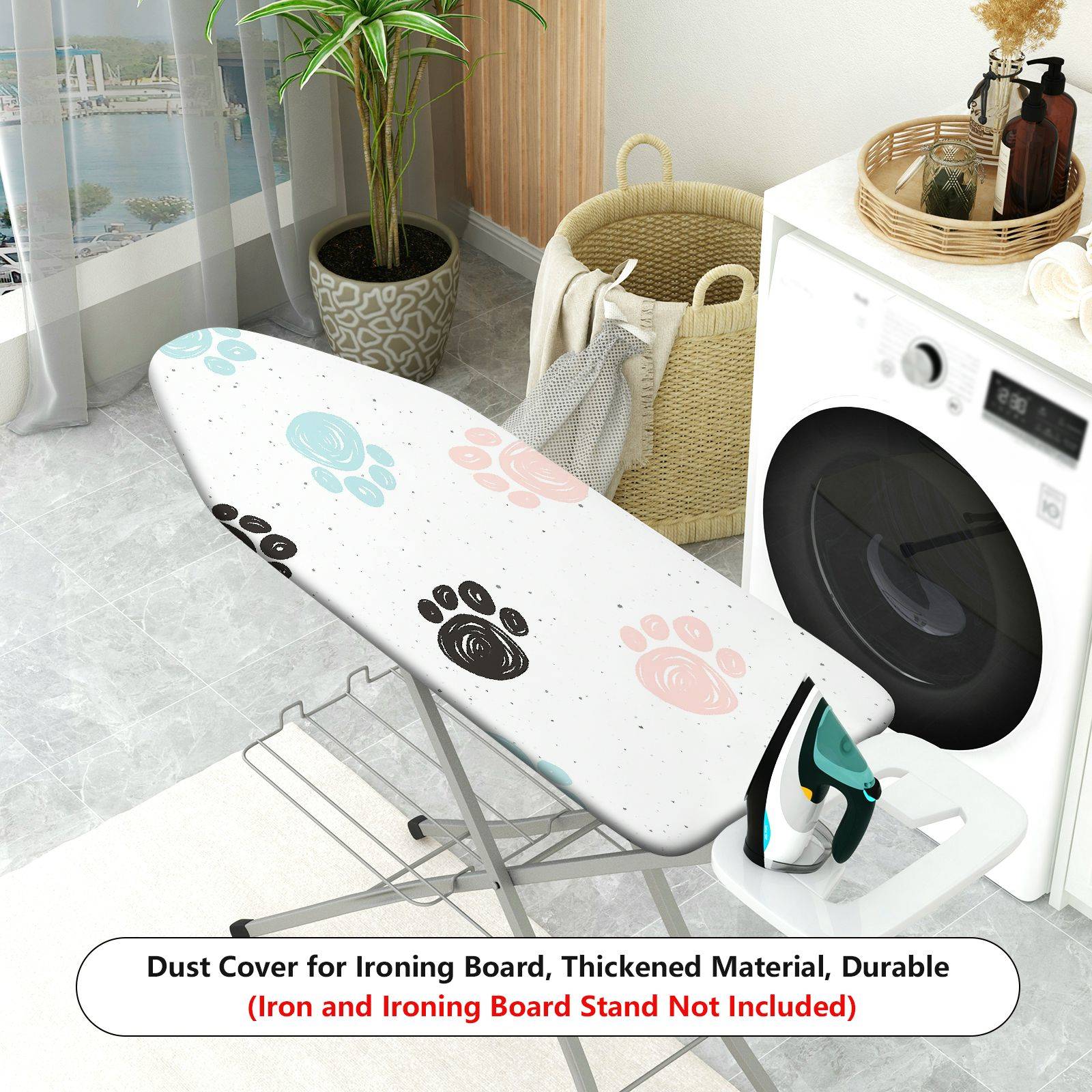 1-Piece Paw print Pattern Animal Design Cute Theme  Ironing Board Cover, Universal Size, Without Board