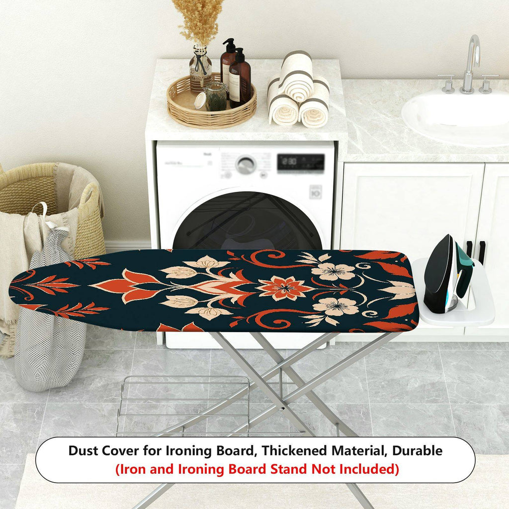 1-Piece Floral Pattern Orange Black Beige  Ironing Board Cover, Universal Size, Without Board