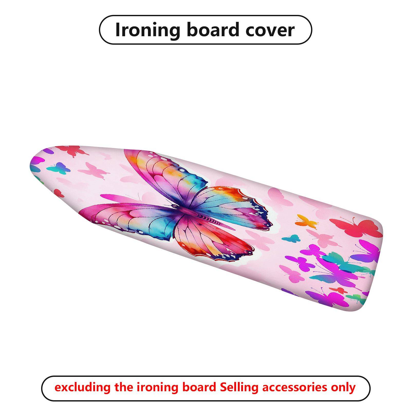 1-Piece butterfly pink colorful  Ironing Board Cover, Universal Size, Without Board