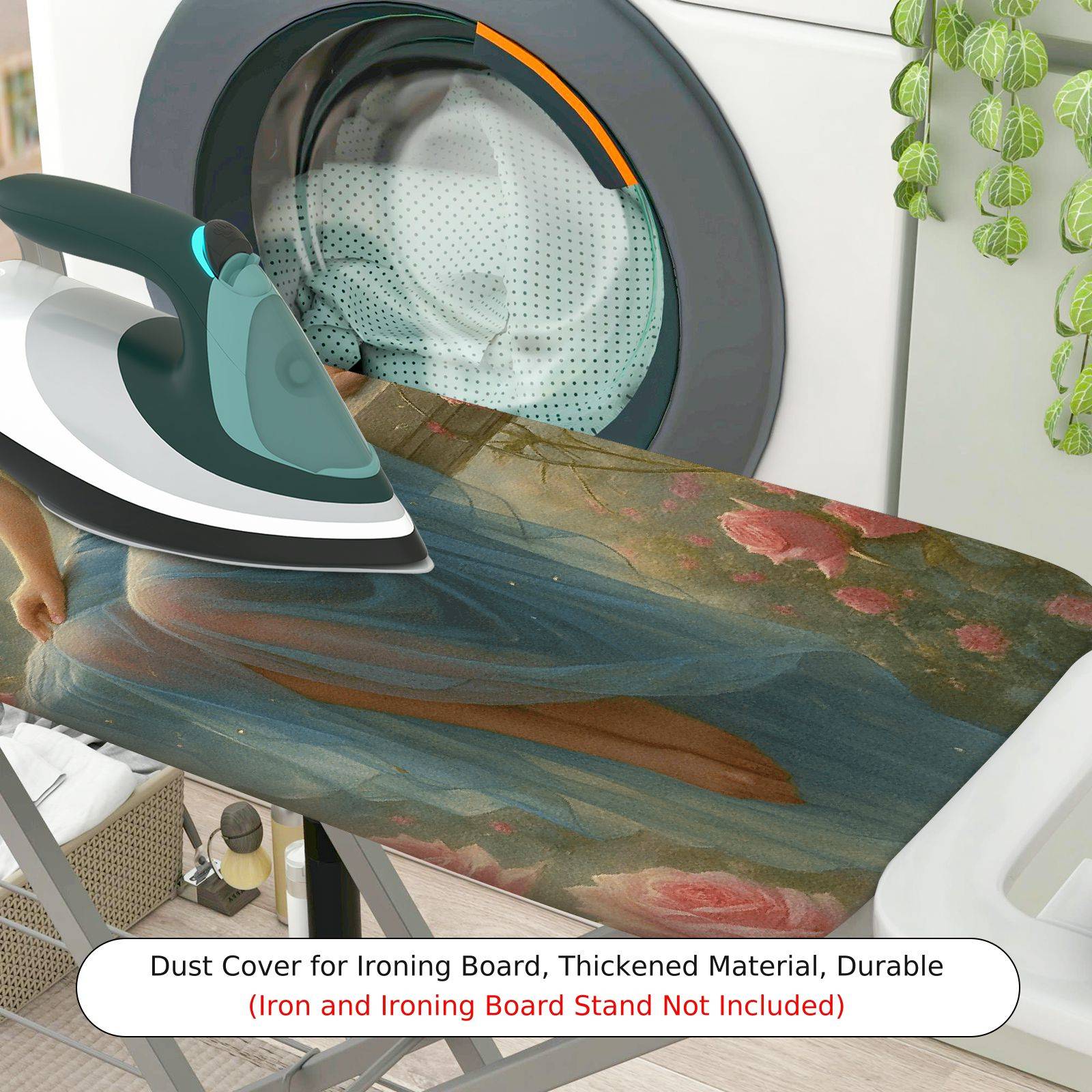 1-Piece Angelic Blooming Elegant  Ironing Board Cover, Universal Size, Without Board