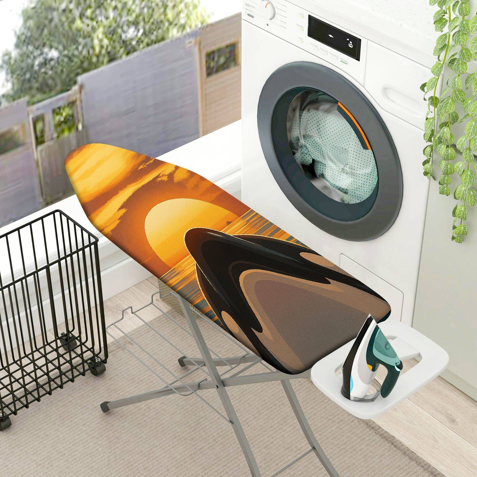 1-Piece Sunset Beach Ocean  Ironing Board Cover, Universal Size, Without Board