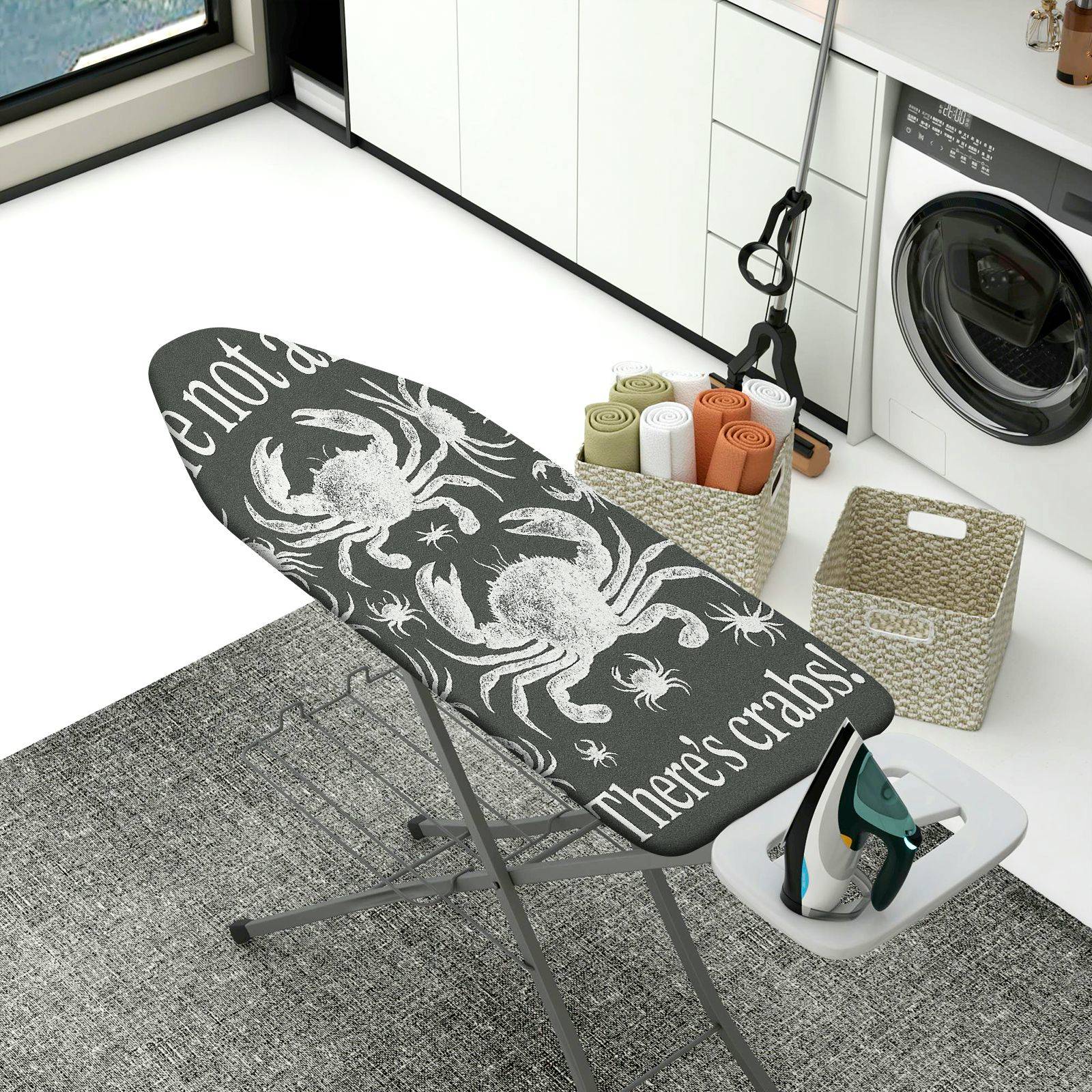 1-Piece Crab Sea Animal Nautical  Ironing Board Cover, Universal Size, Without Board
