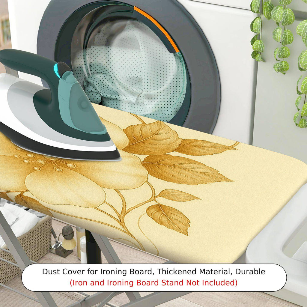 1-Piece Floral Beige Gold  Ironing Board Cover, Universal Size, Without Board