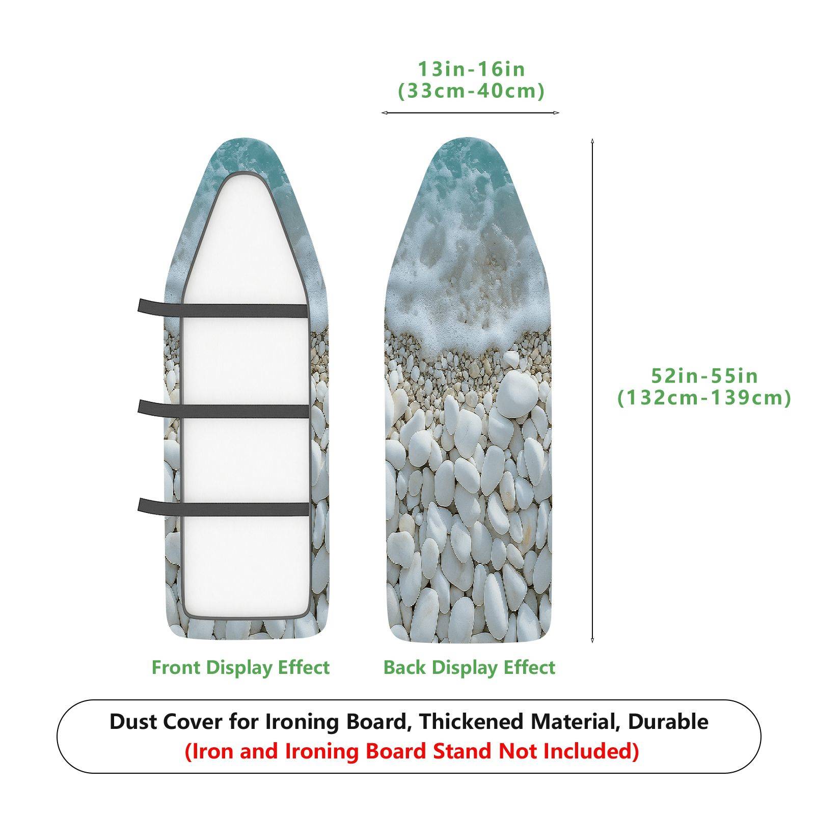 1-Piece Beach Pebble Ocean  Ironing Board Cover, Universal Size, Without Board