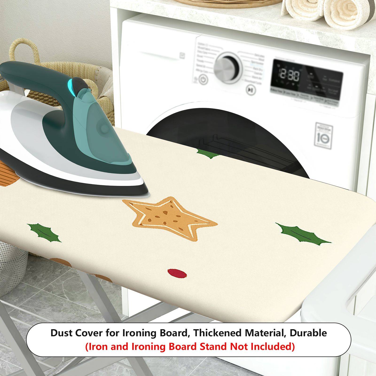 1-Piece Christmas Gingerbread Star  Ironing Board Cover, Universal Size, Without Board