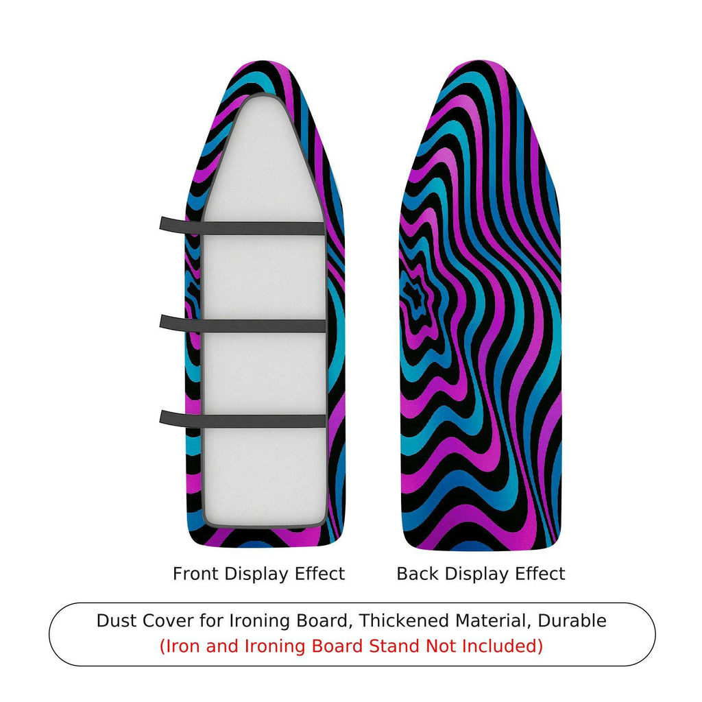 1-Piece Psychedelic Stripes Vibrant Abstract  Ironing Board Cover, Universal Size, Without Board