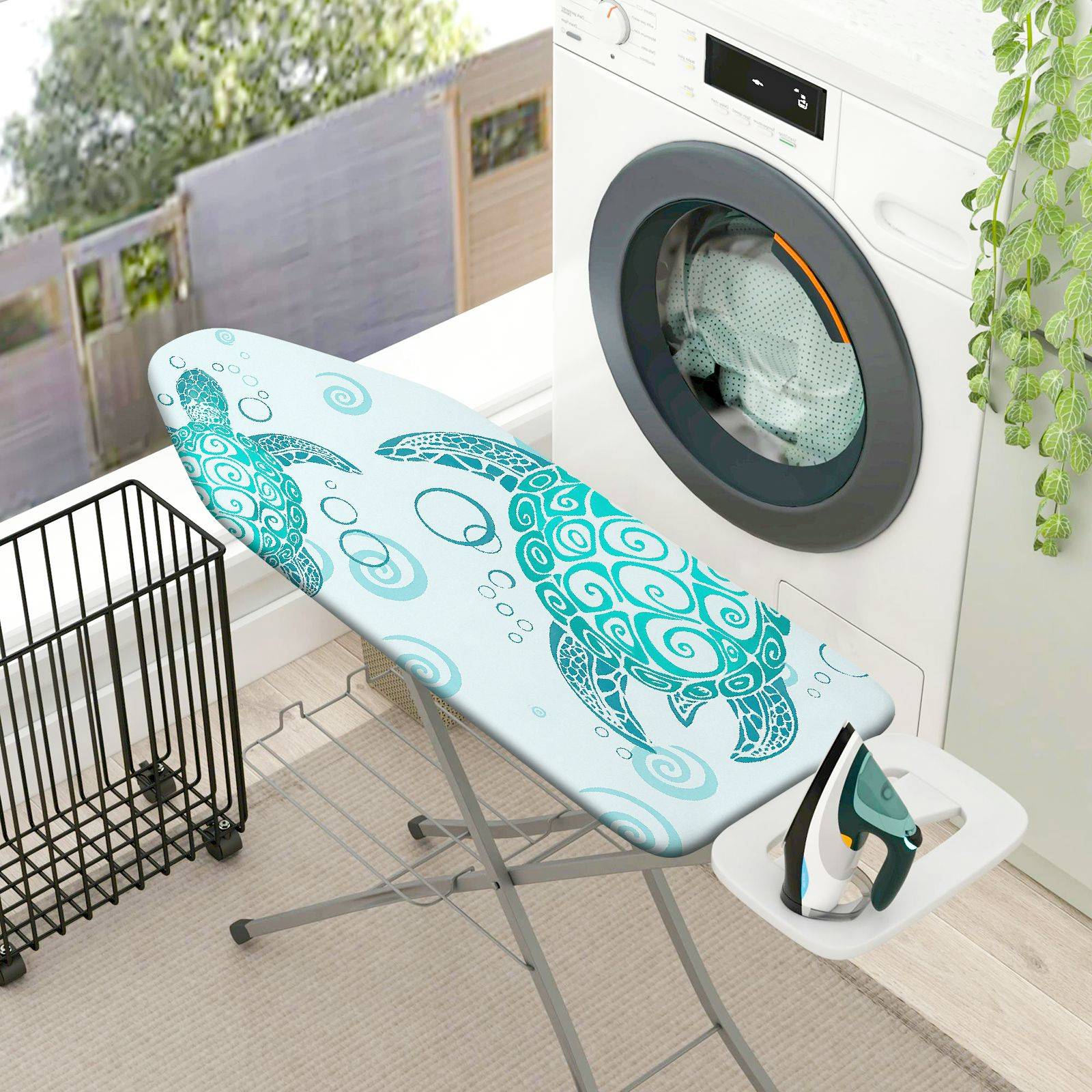 1-Piece Turtle Ocean Spiral  Ironing Board Cover, Universal Size, Without Board