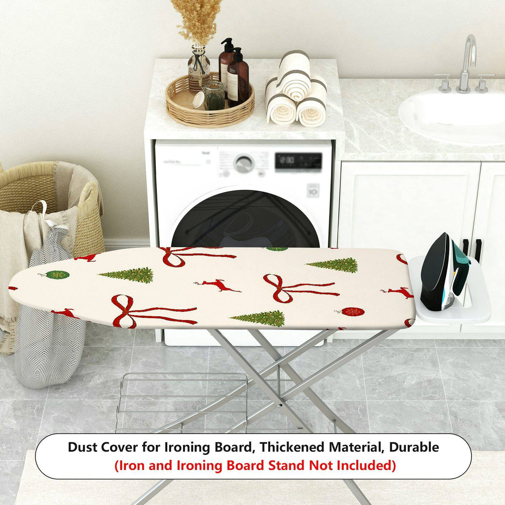 1-Piece Christmas Deer Tree Bow  Ironing Board Cover, Universal Size, Without Board