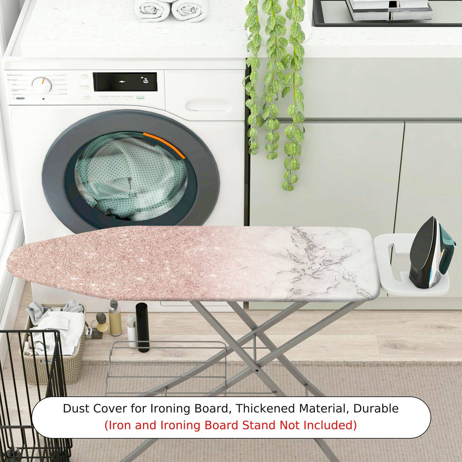 1-Piece Marble Pink White Gradient  Ironing Board Cover, Universal Size, Without Board