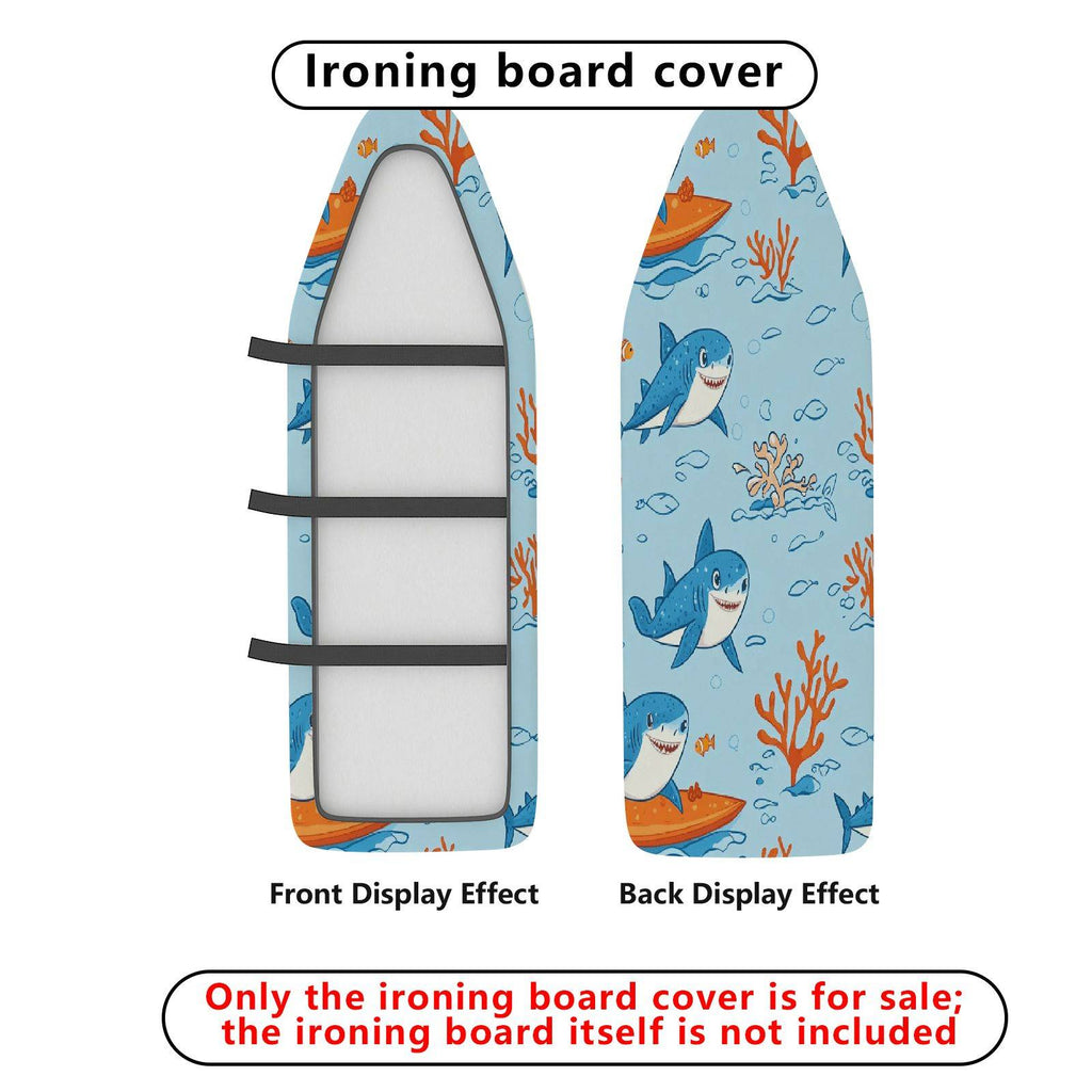 1-Piece Shark Coral Ocean  Ironing Board Cover, Universal Size, Without Board